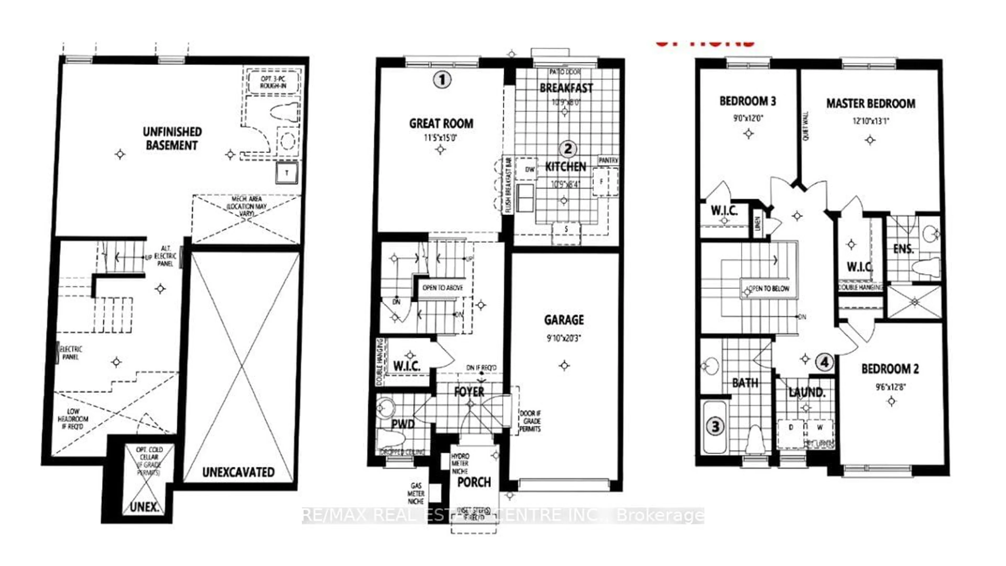 Floor plan for 98 Lockyer Dr, Whitby Ontario L1P 0M3