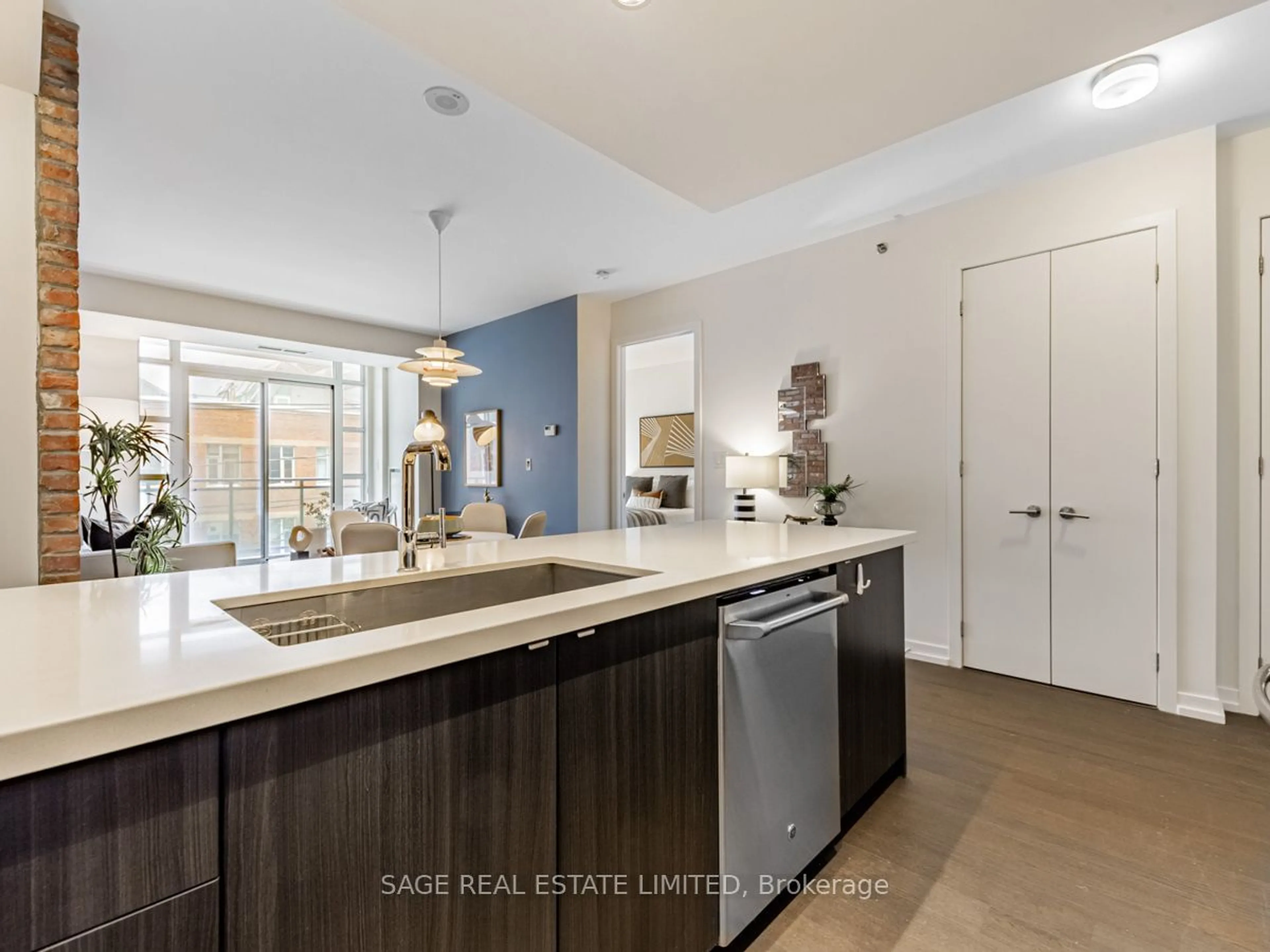 Contemporary kitchen, ceramic/tile floor for 88 Colgate Ave #213, Toronto Ontario M4M 0A6