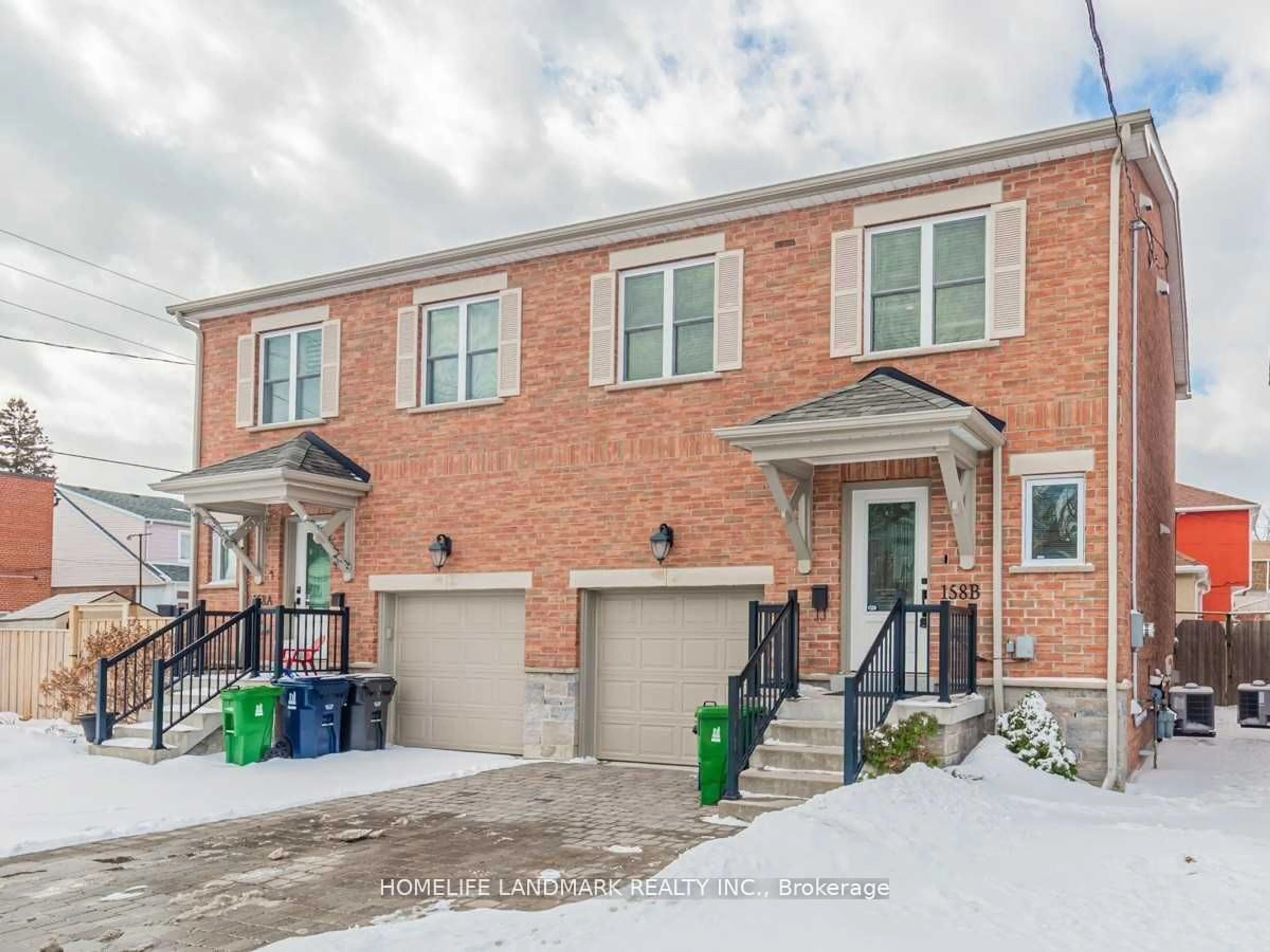 Home with brick exterior material, street for 158b Glebemount Ave, Toronto Ontario M4C 3S7