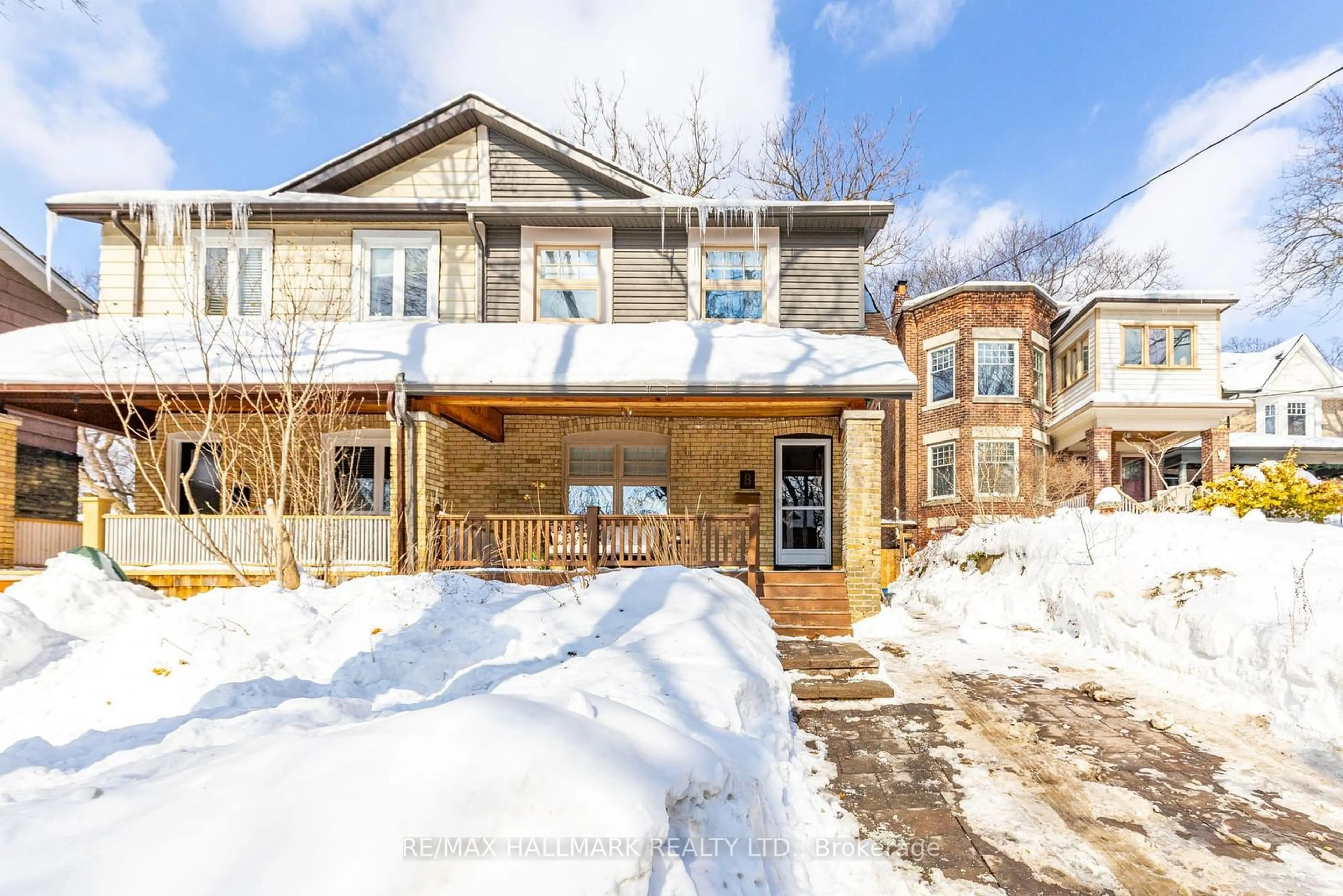 Home with brick exterior material, street for 8 Fairmount Cres, Toronto Ontario M4L 2H2