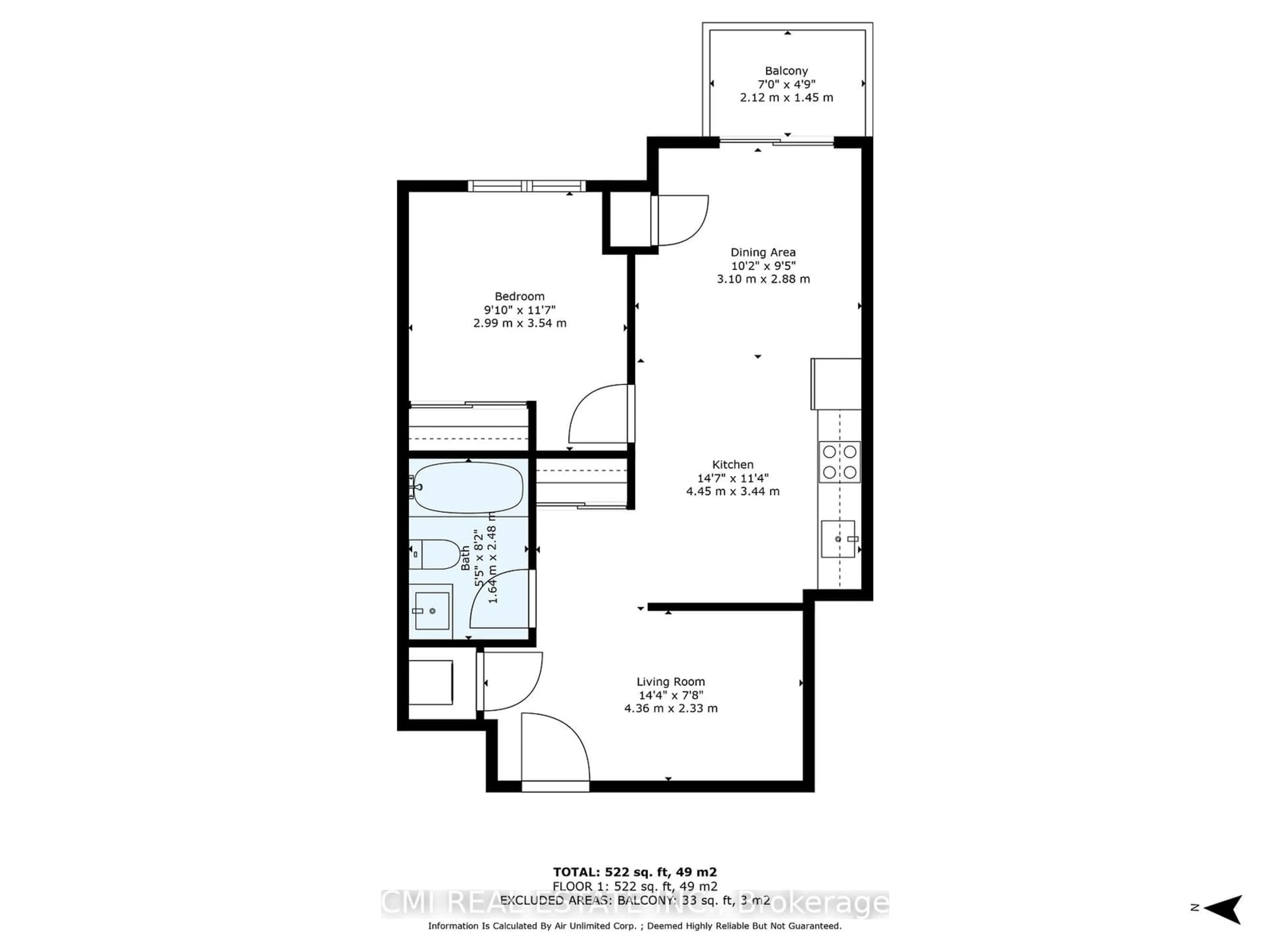 Floor plan for 2550 Simcoe St #2110, Oshawa Ontario L1L 0R5