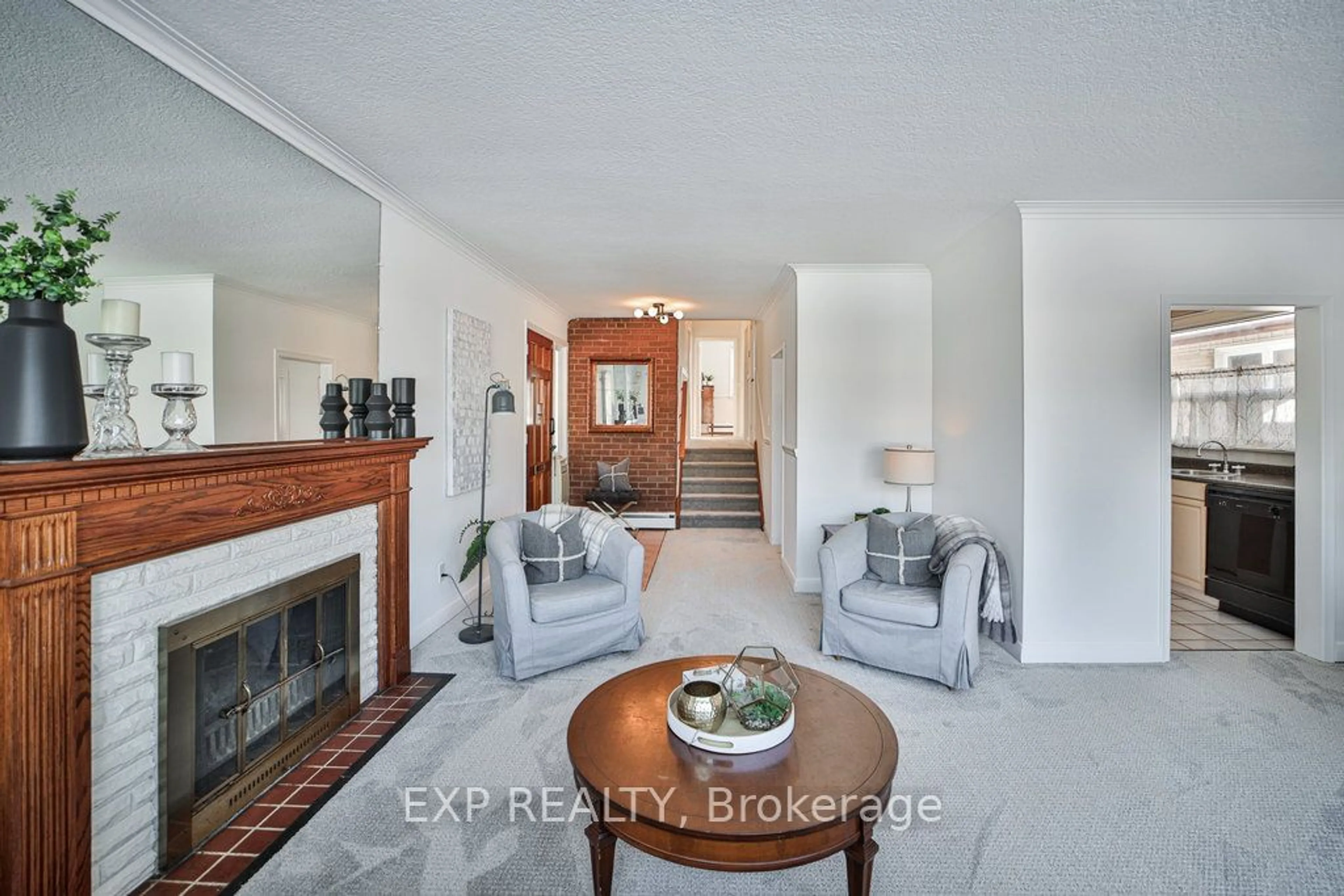 Living room with furniture, ceramic/tile floor for 56 Gage Ave, Toronto Ontario M1J 1T8