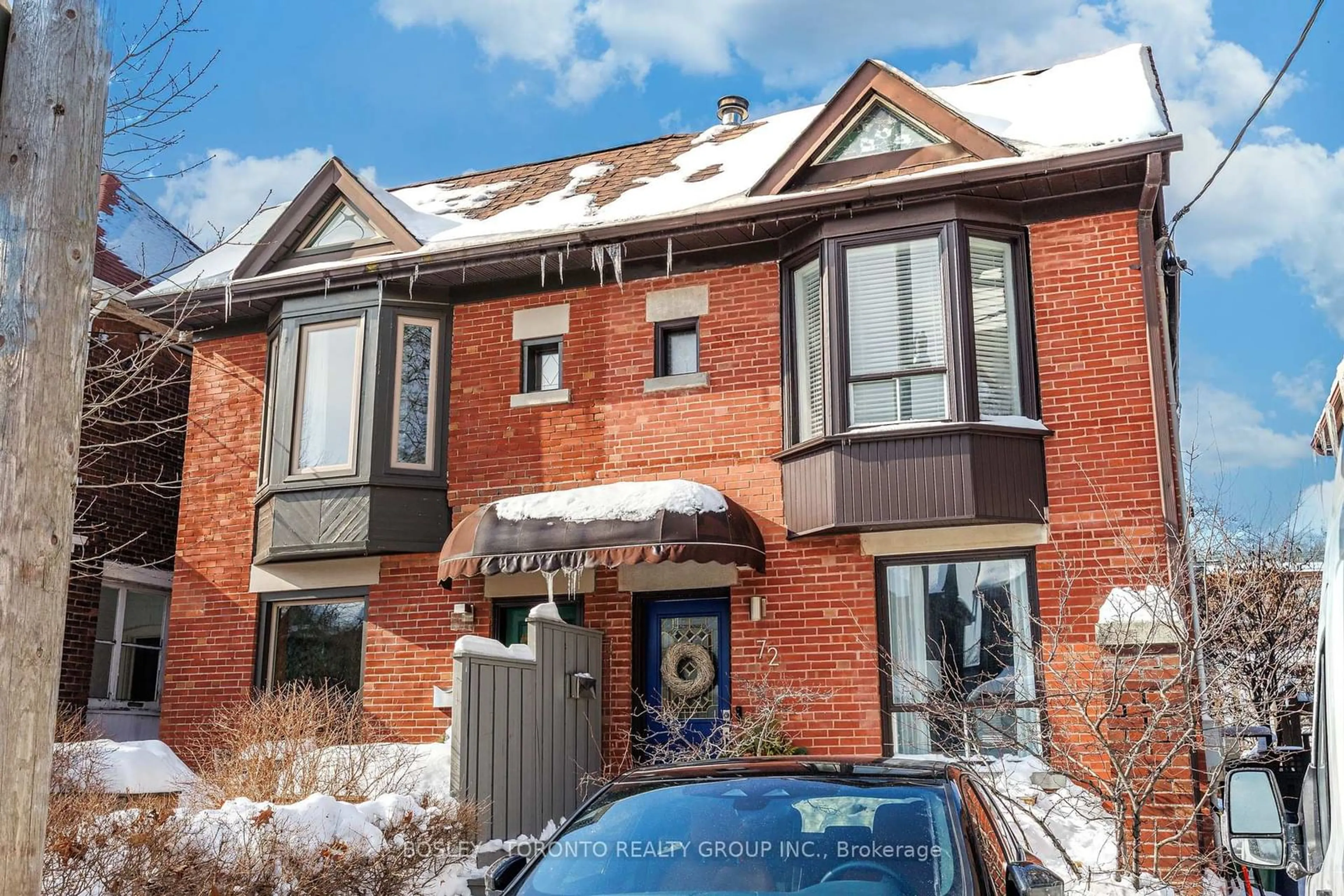 Home with brick exterior material, street for 72 Coady Ave, Toronto Ontario M4M 2Y8