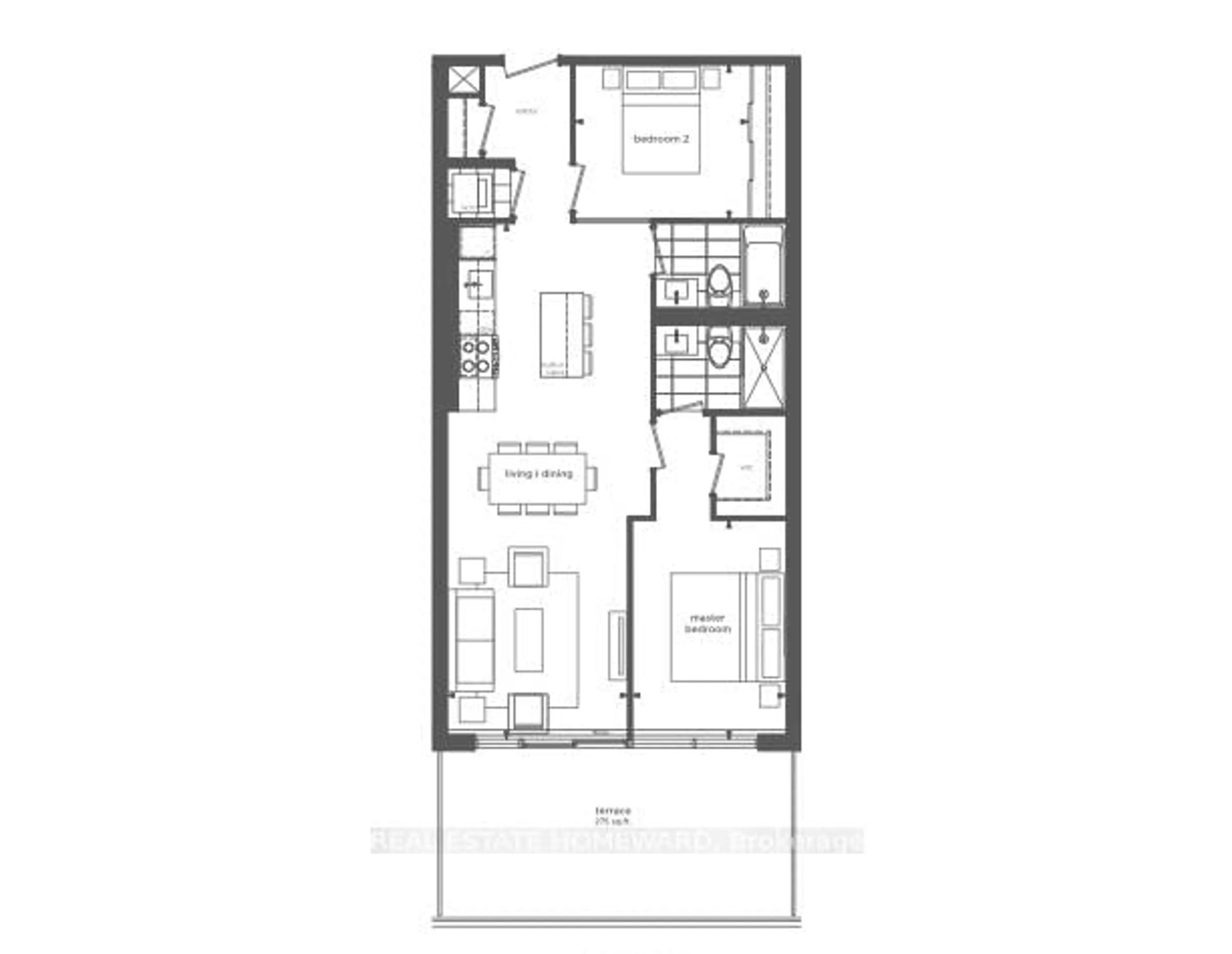 Floor plan for 665 Queen St #211, Toronto Ontario M4M 0G3