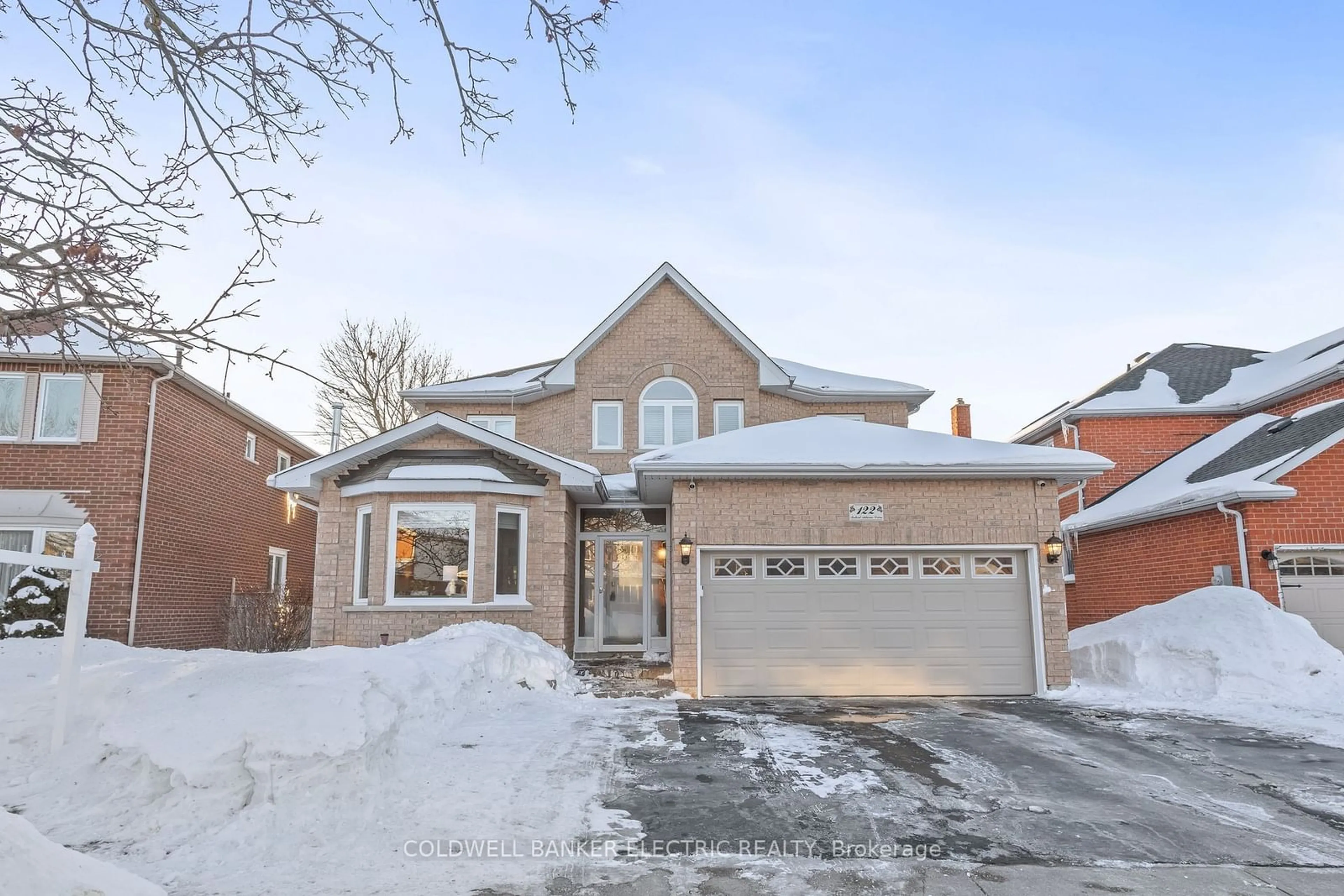 Home with brick exterior material, street for 122 Robert Adams Dr, Clarington Ontario L1E 2C4