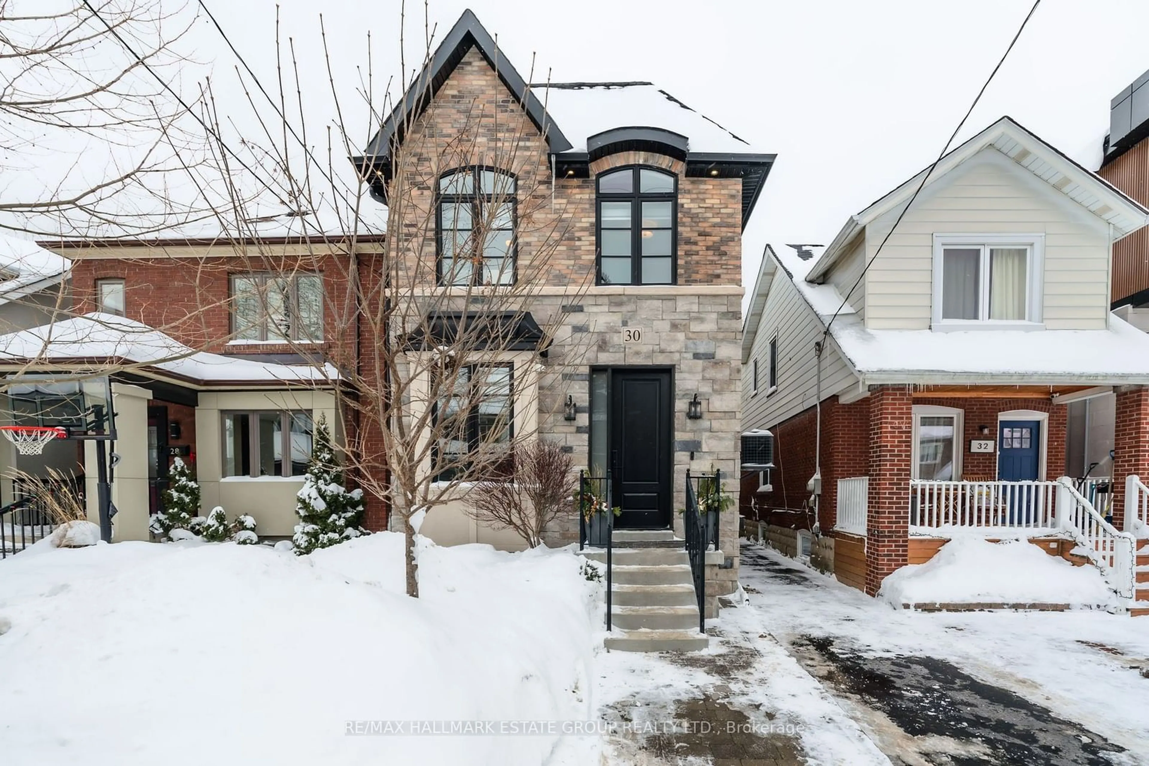 Home with brick exterior material, street for 30 Roosevelt Rd, Toronto Ontario M4J 4T6