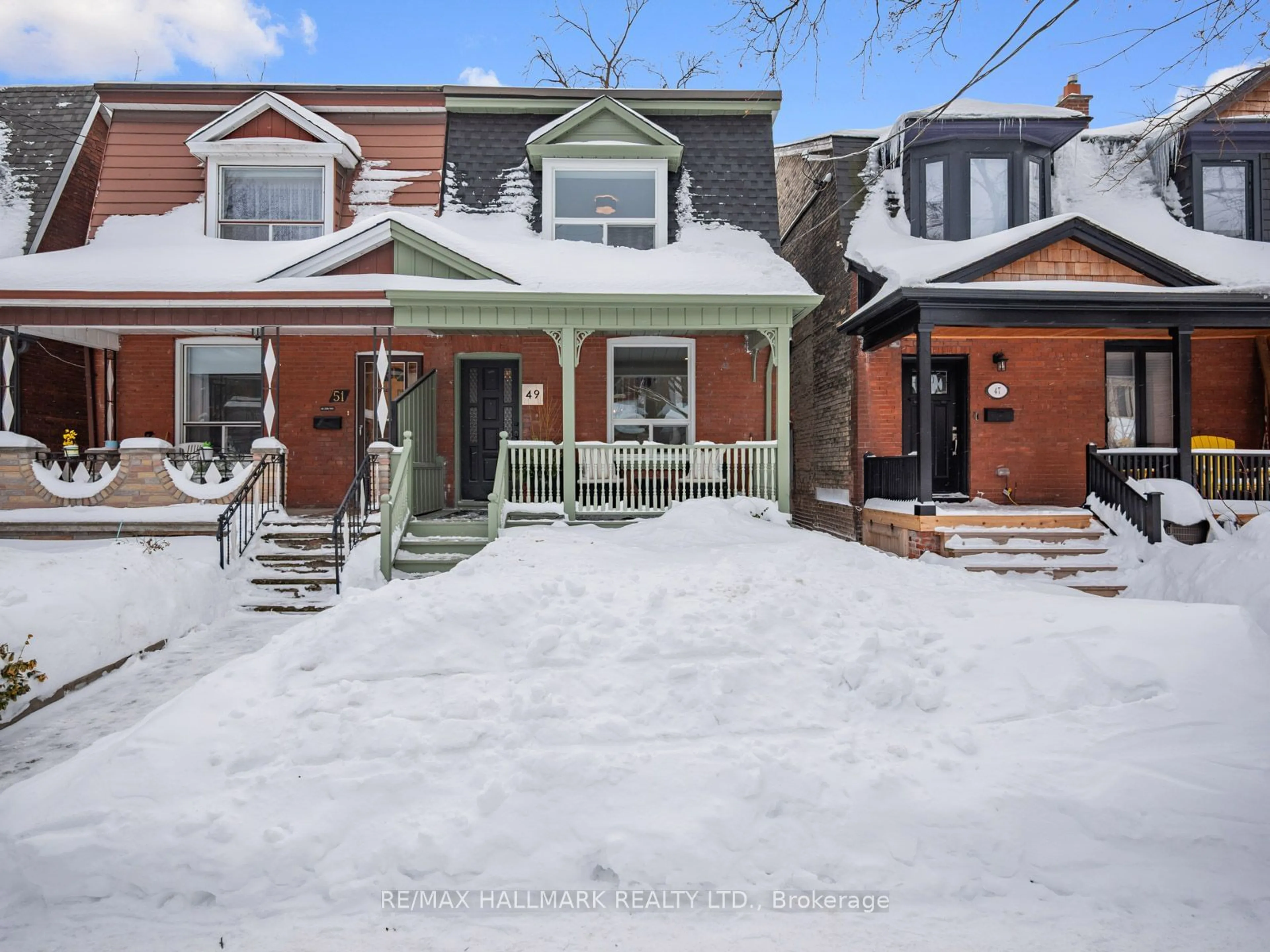 Home with brick exterior material, street for 49 Dearbourne Ave, Toronto Ontario M4K 1M6