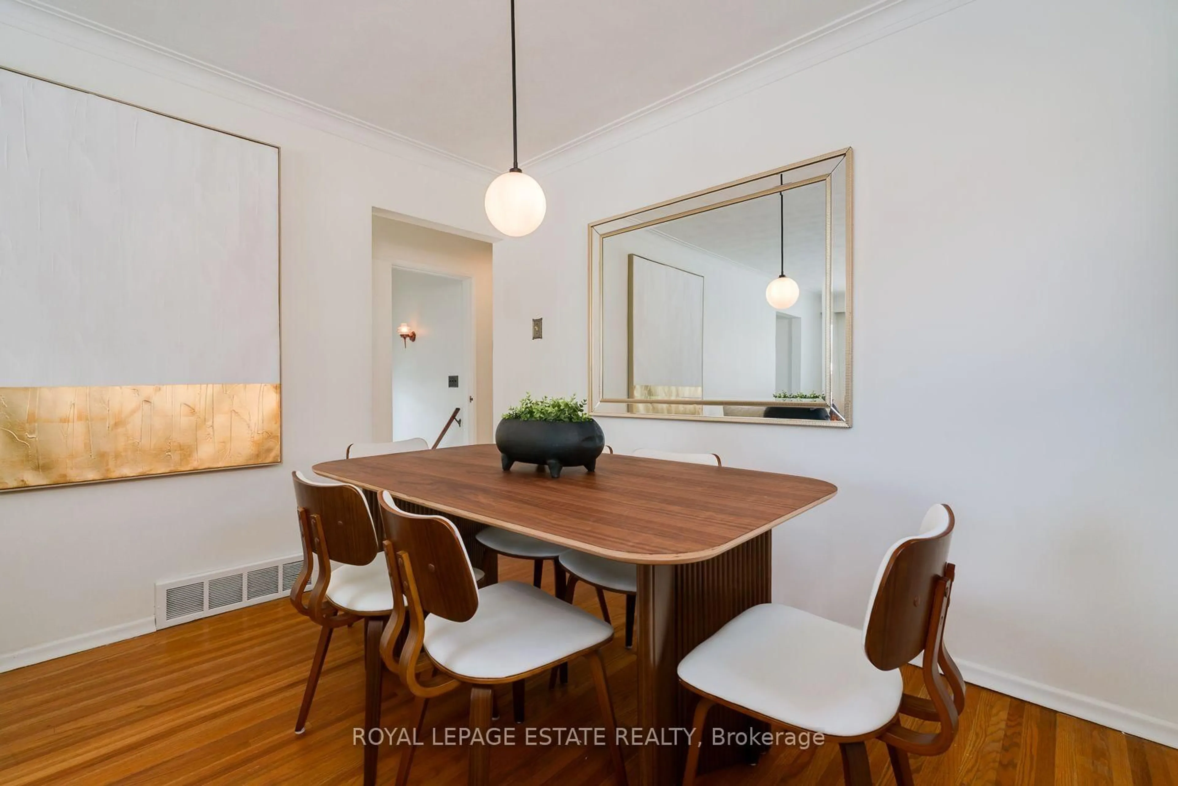 Dining room, wood/laminate floor for 20 Arnham Rd, Toronto Ontario M1R 2E7