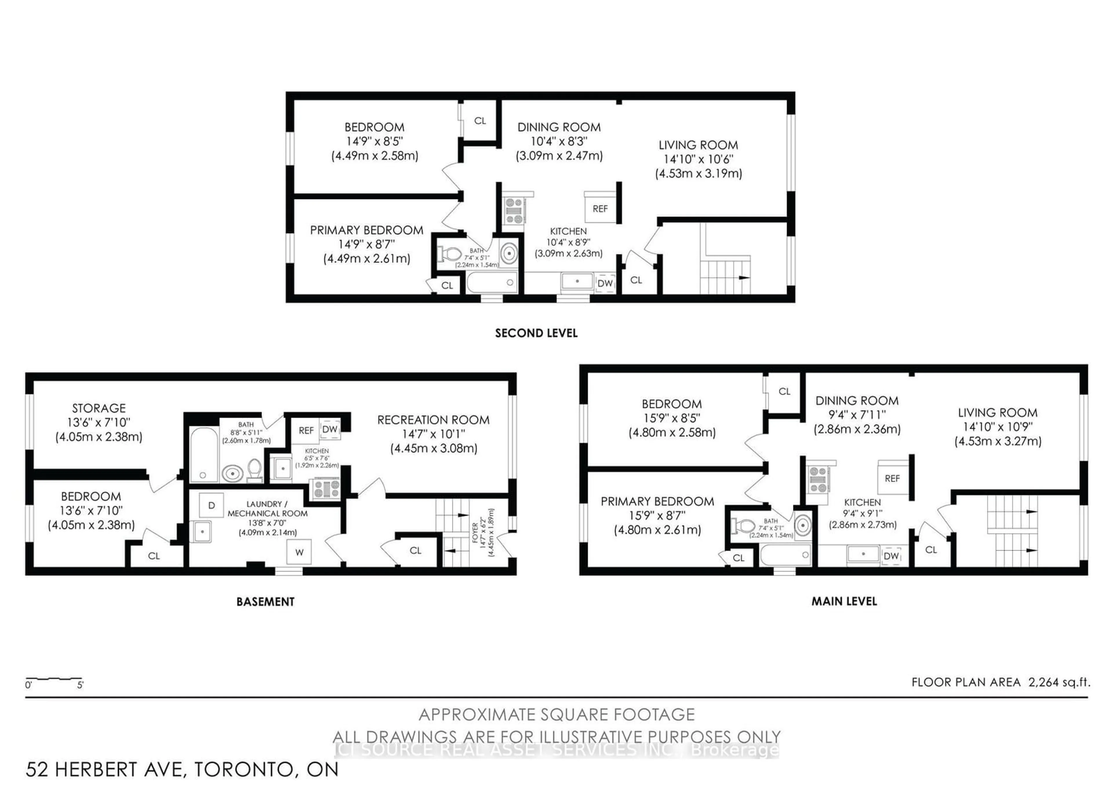 Floor plan for 52 Herbert Ave, Toronto Ontario M4L 3P9