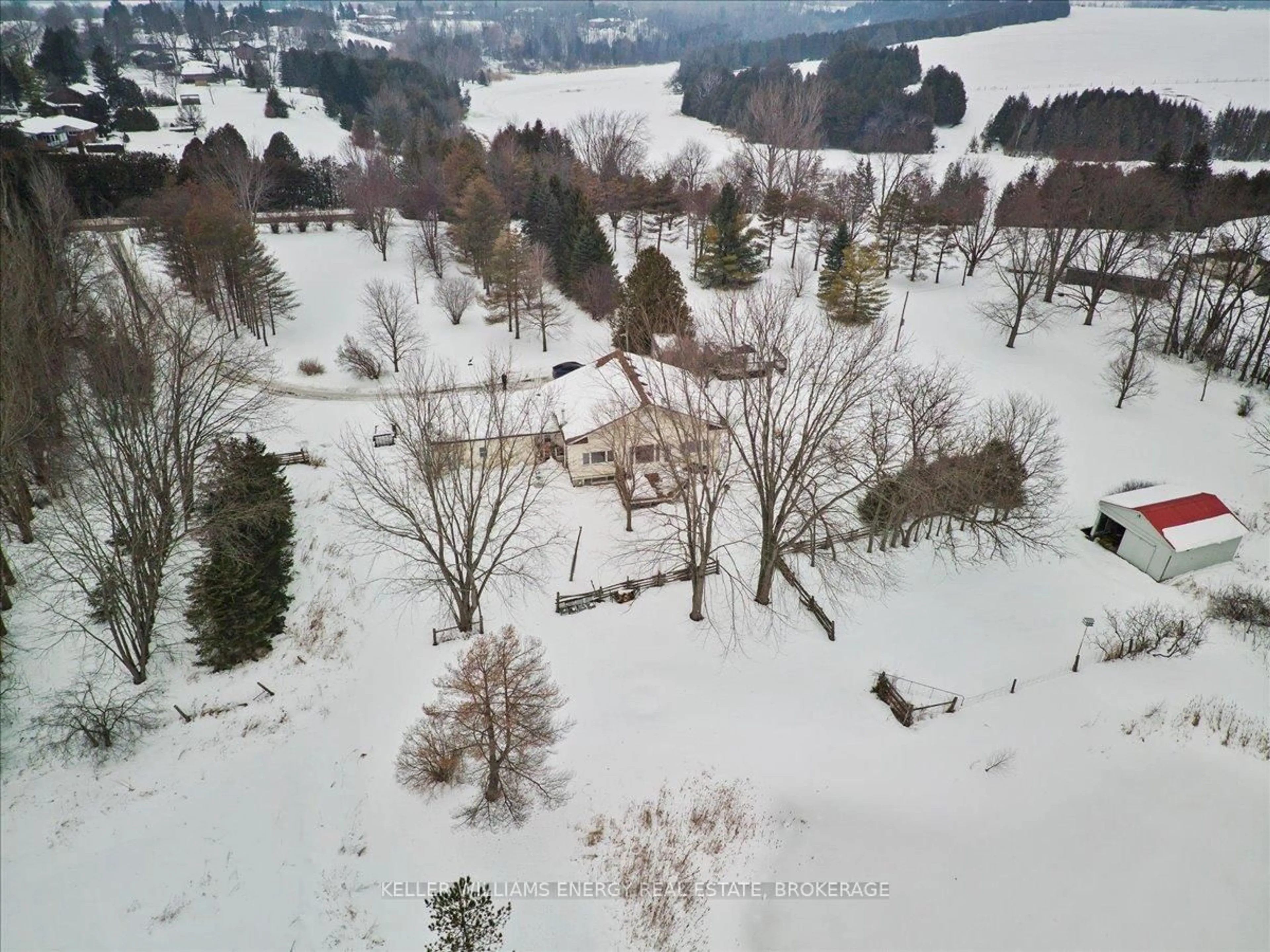 A pic from outside/outdoor area/front of a property/back of a property/a pic from drone, forest/trees view for 2370 Bruce Rd, Scugog Ontario L0C 1G0