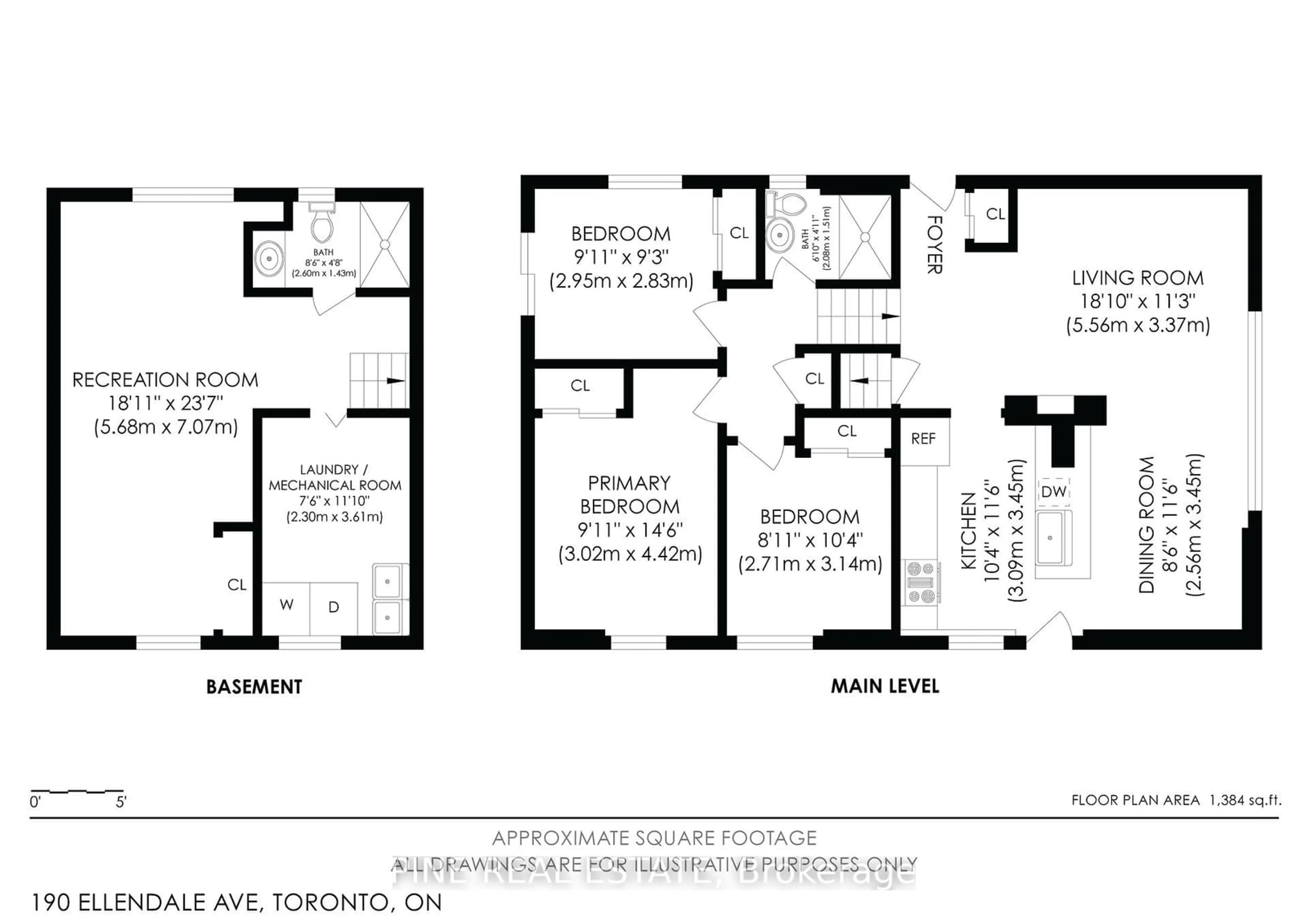 Floor plan for 190 Ellendale Dr, Toronto Ontario M1P 1P4