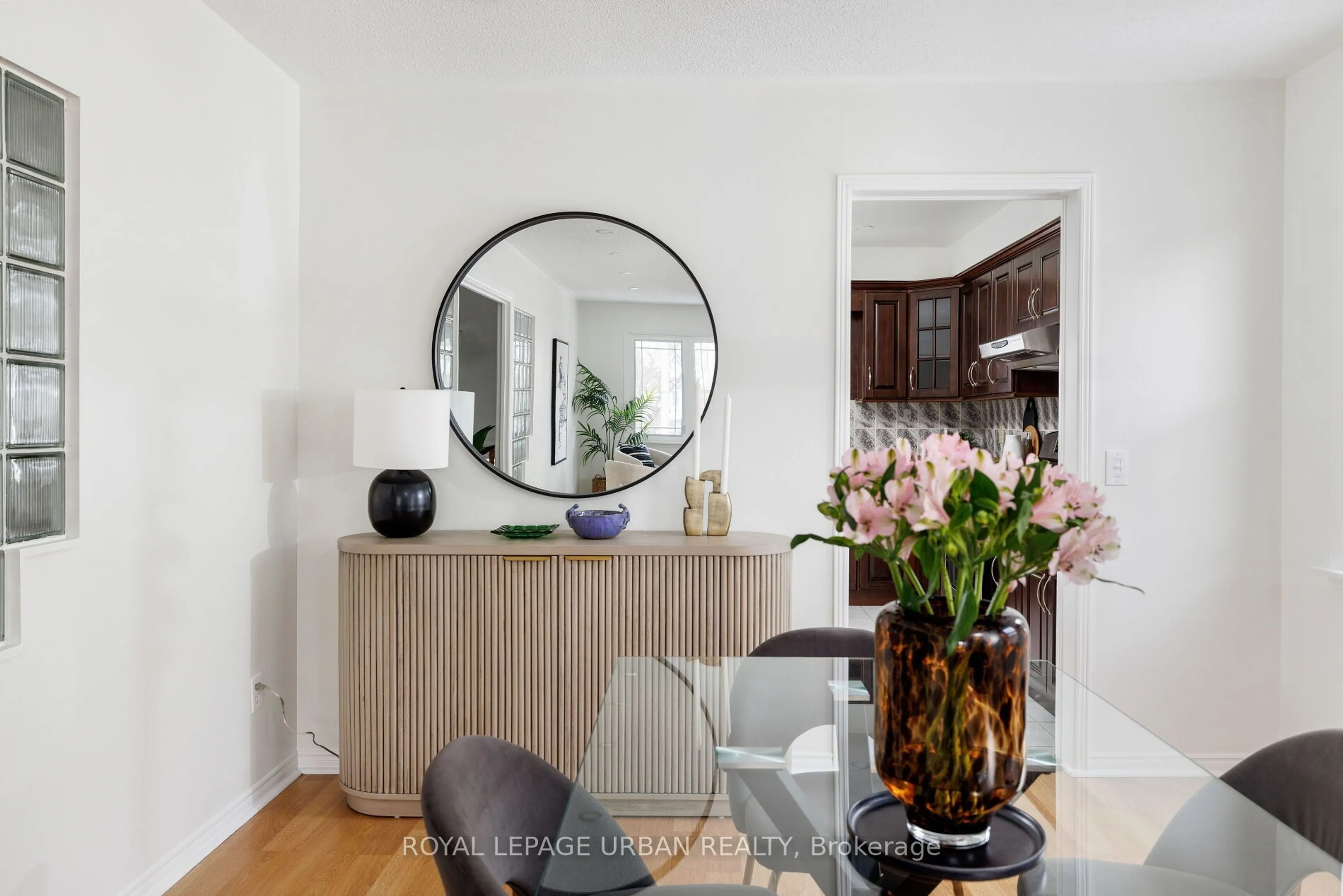 Dining room, wood/laminate floor for 55 Blueking Cres, Toronto Ontario M1C 4M8