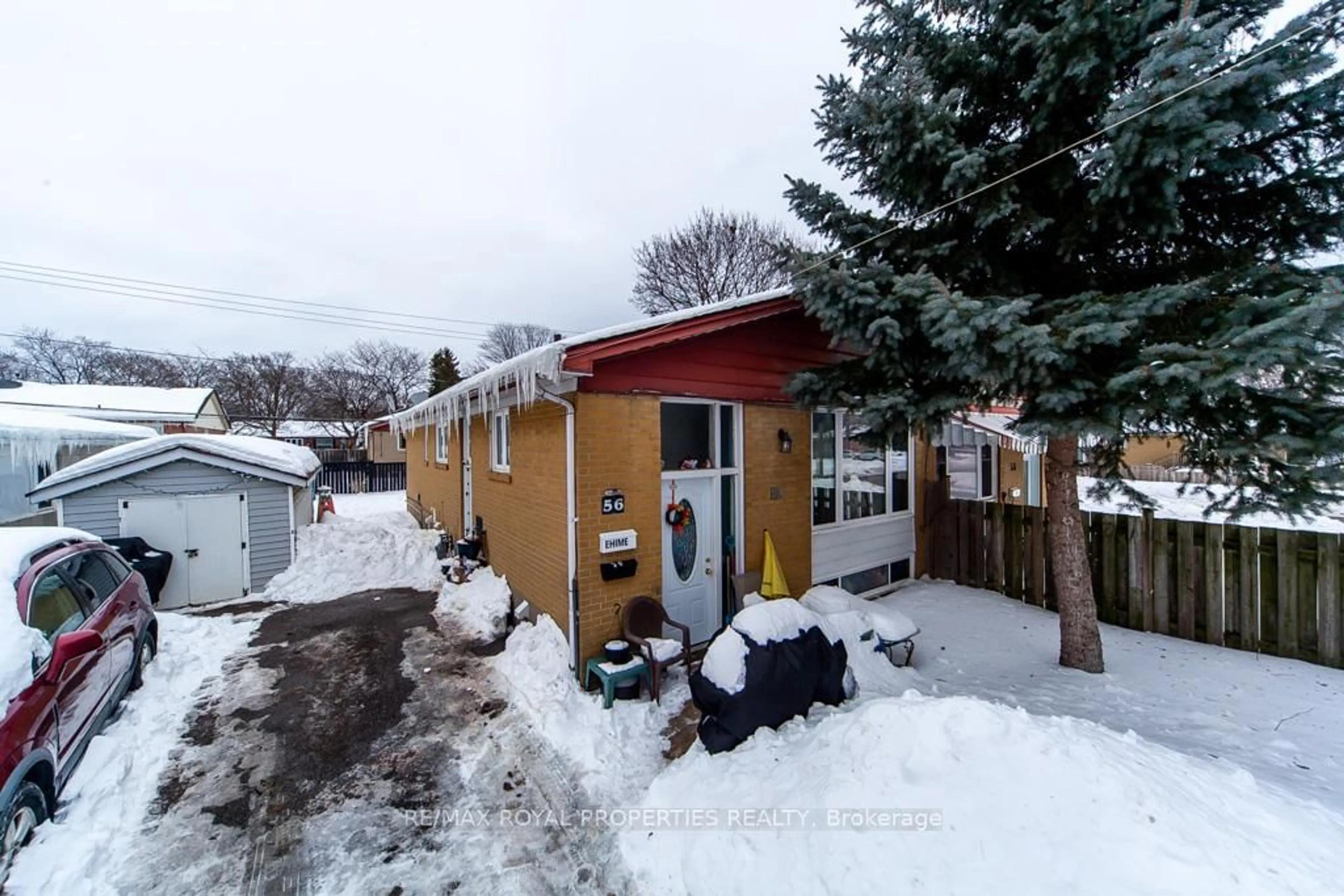 A pic from outside/outdoor area/front of a property/back of a property/a pic from drone, street for 56 Burcher Rd, Ajax Ontario L1S 2R1