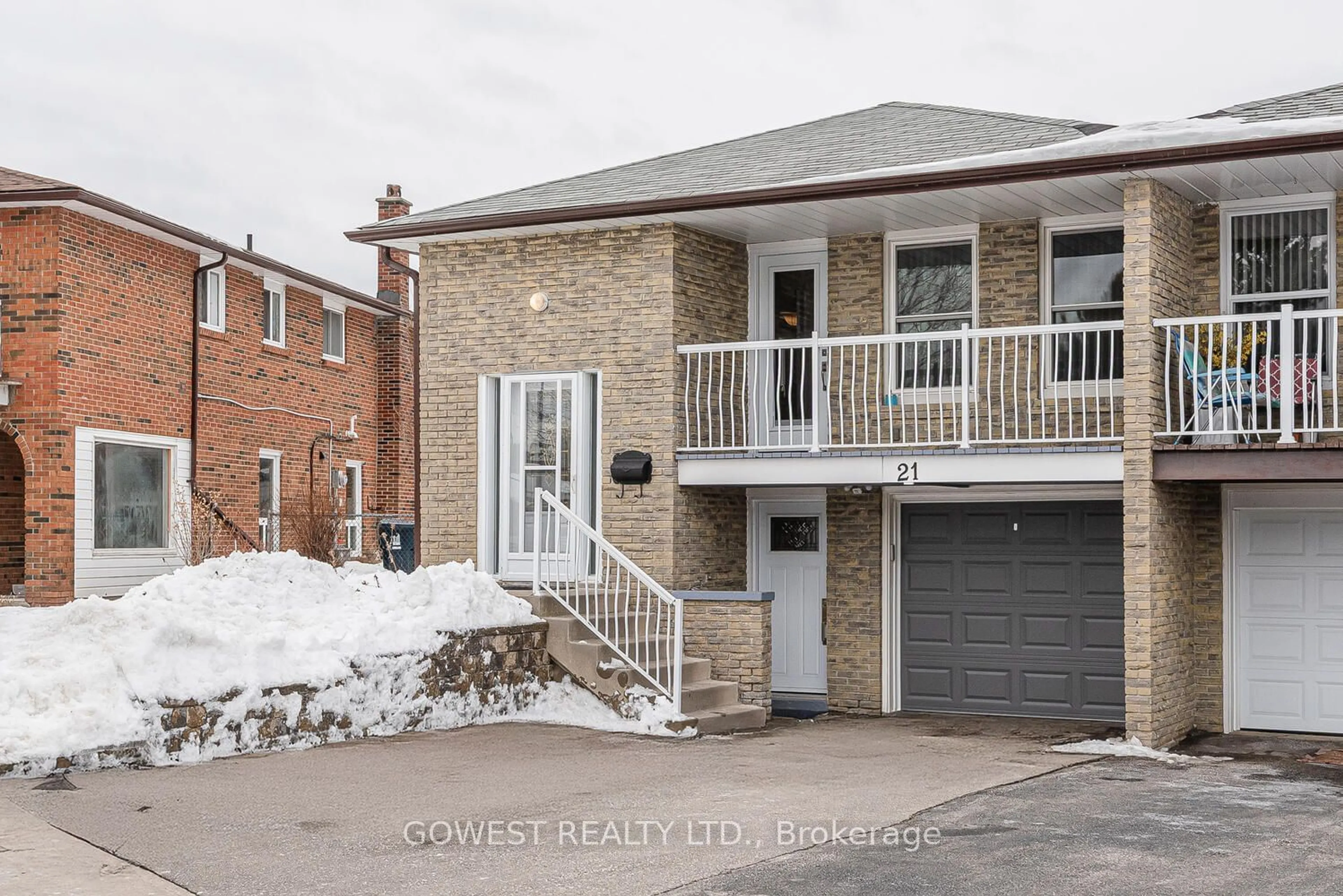 Home with brick exterior material, street for 21 Darnborough Way, Toronto Ontario M1W 2G2