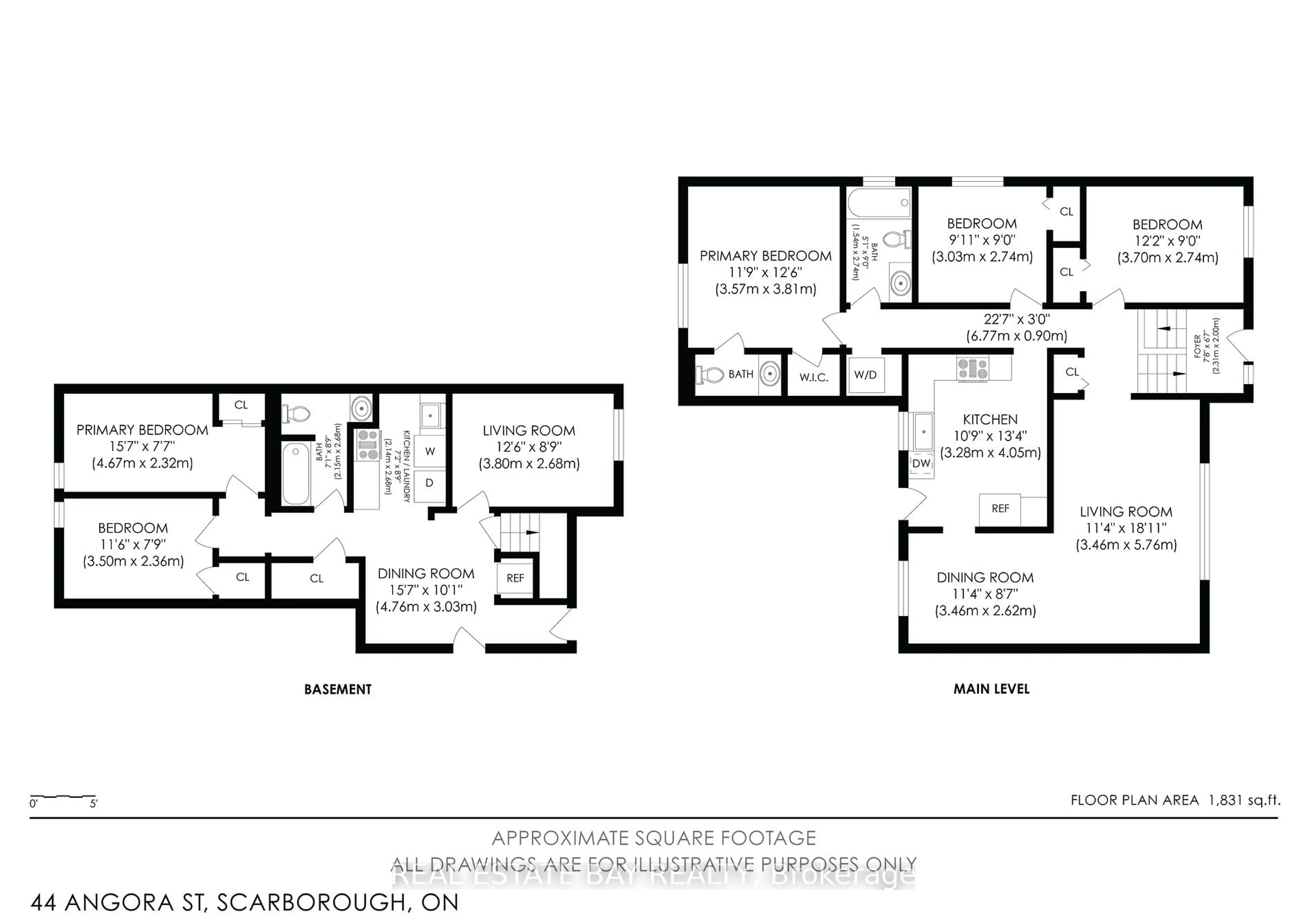 Floor plan for 44 ANGORA St, Toronto Ontario M1G 1L7