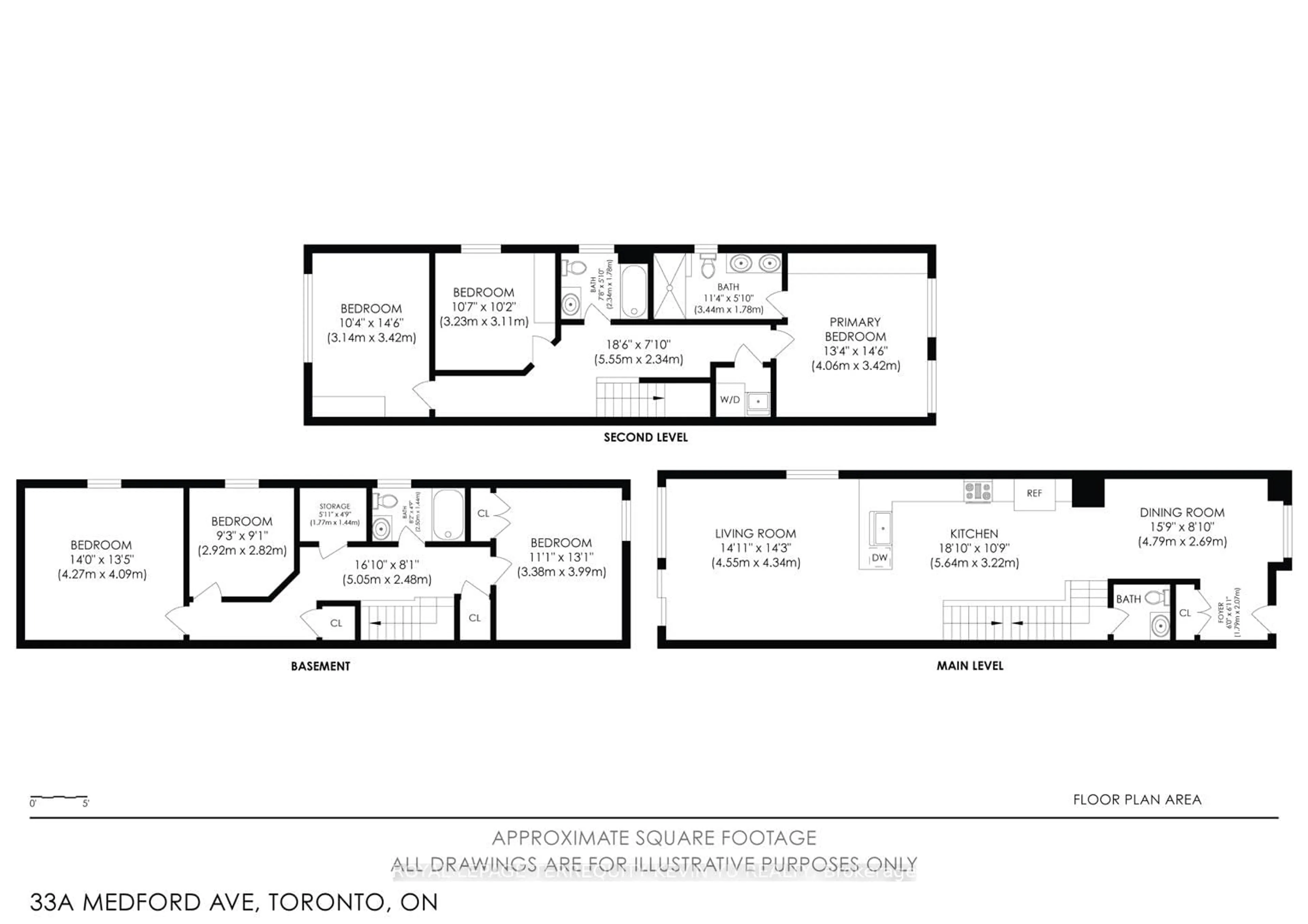 Floor plan for 33A Medford Ave, Toronto Ontario M1L 4G1