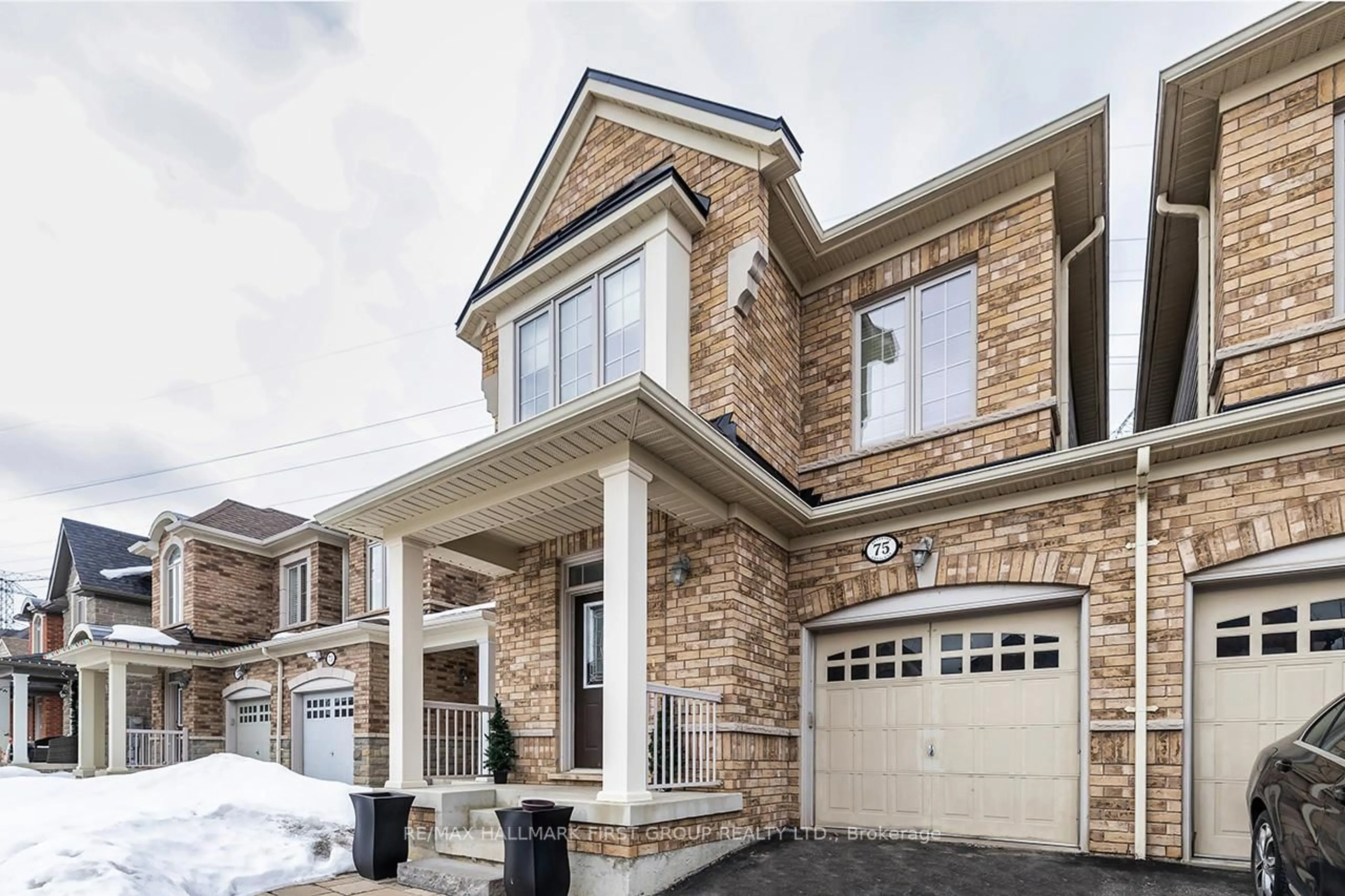 Home with brick exterior material, street for 75 Beverton Cres, Ajax Ontario L1T 0L7