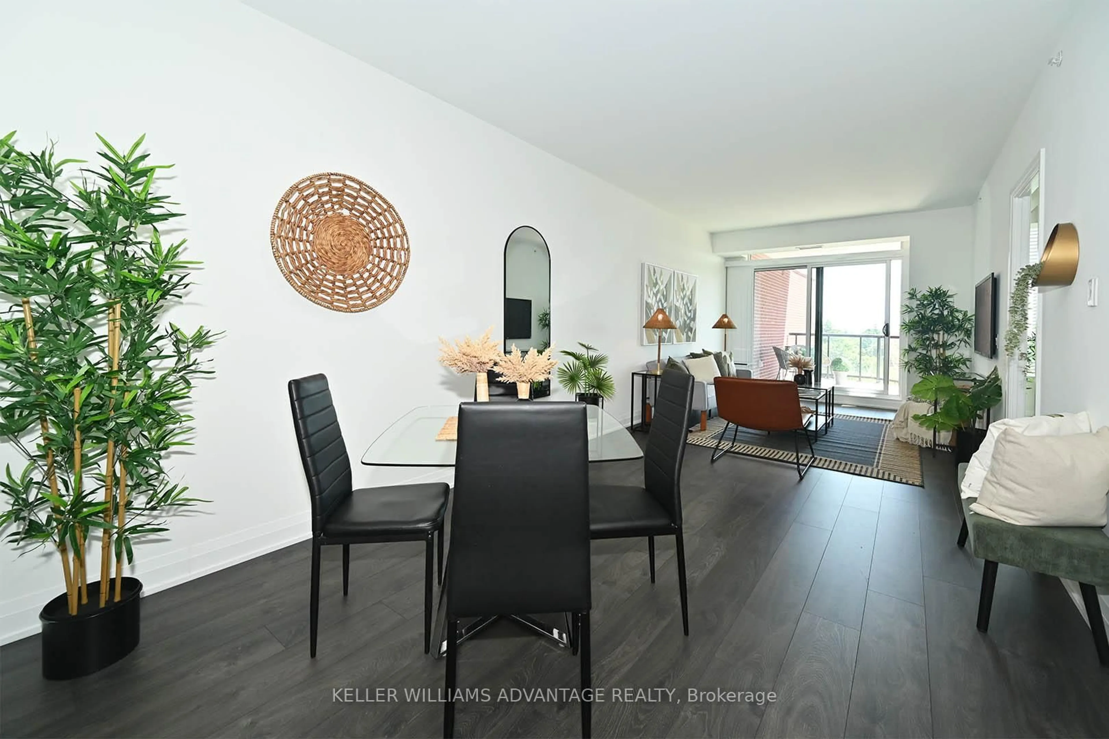 Dining room, wood/laminate floor for 3655 Kingston Rd #816, Toronto Ontario M1M 1S2