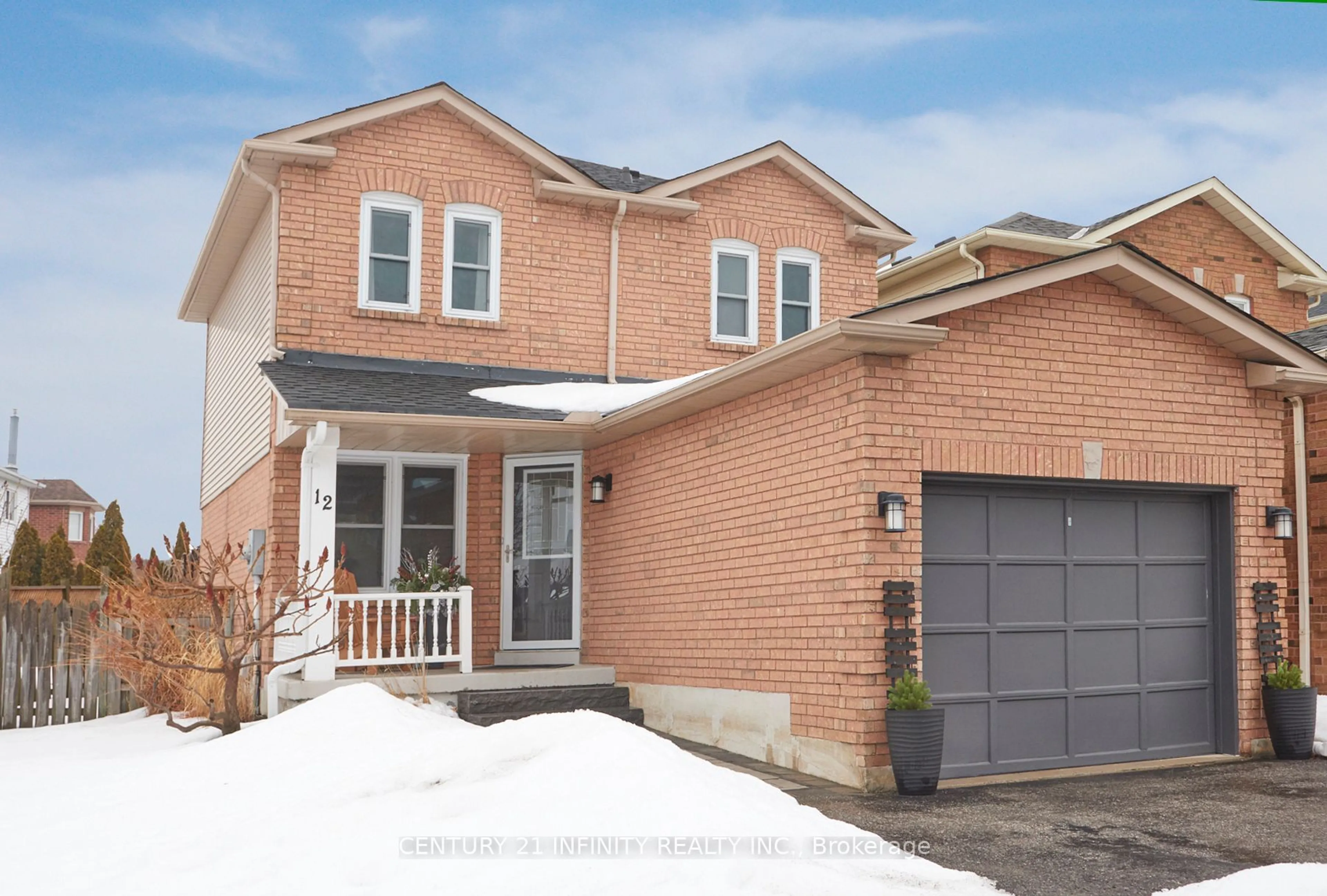 Home with brick exterior material, street for 12 Prestonway Dr, Clarington Ontario L1C 4S8