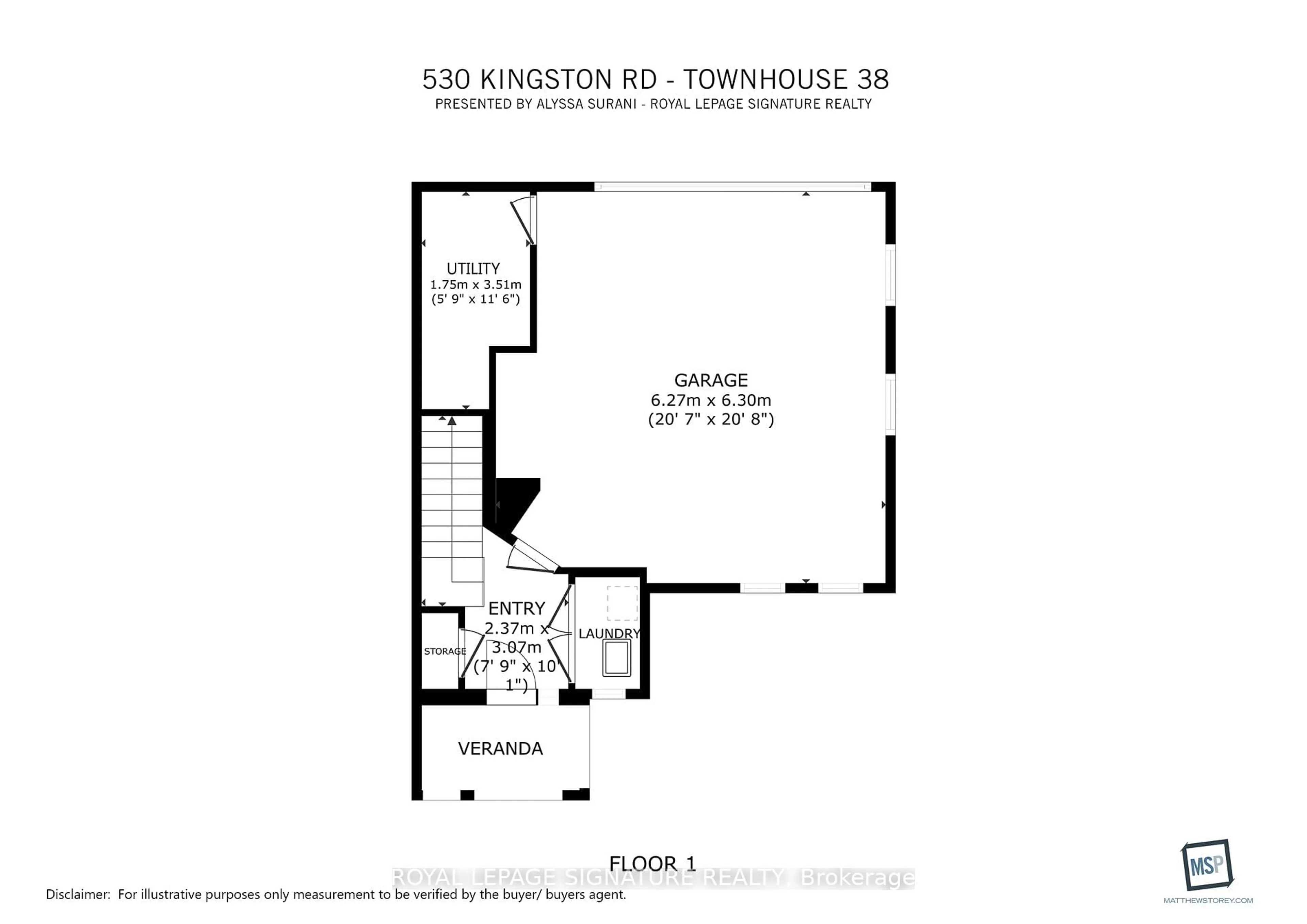 Floor plan for 530 Kingston Rd #38, Pickering Ontario L1V 0C3