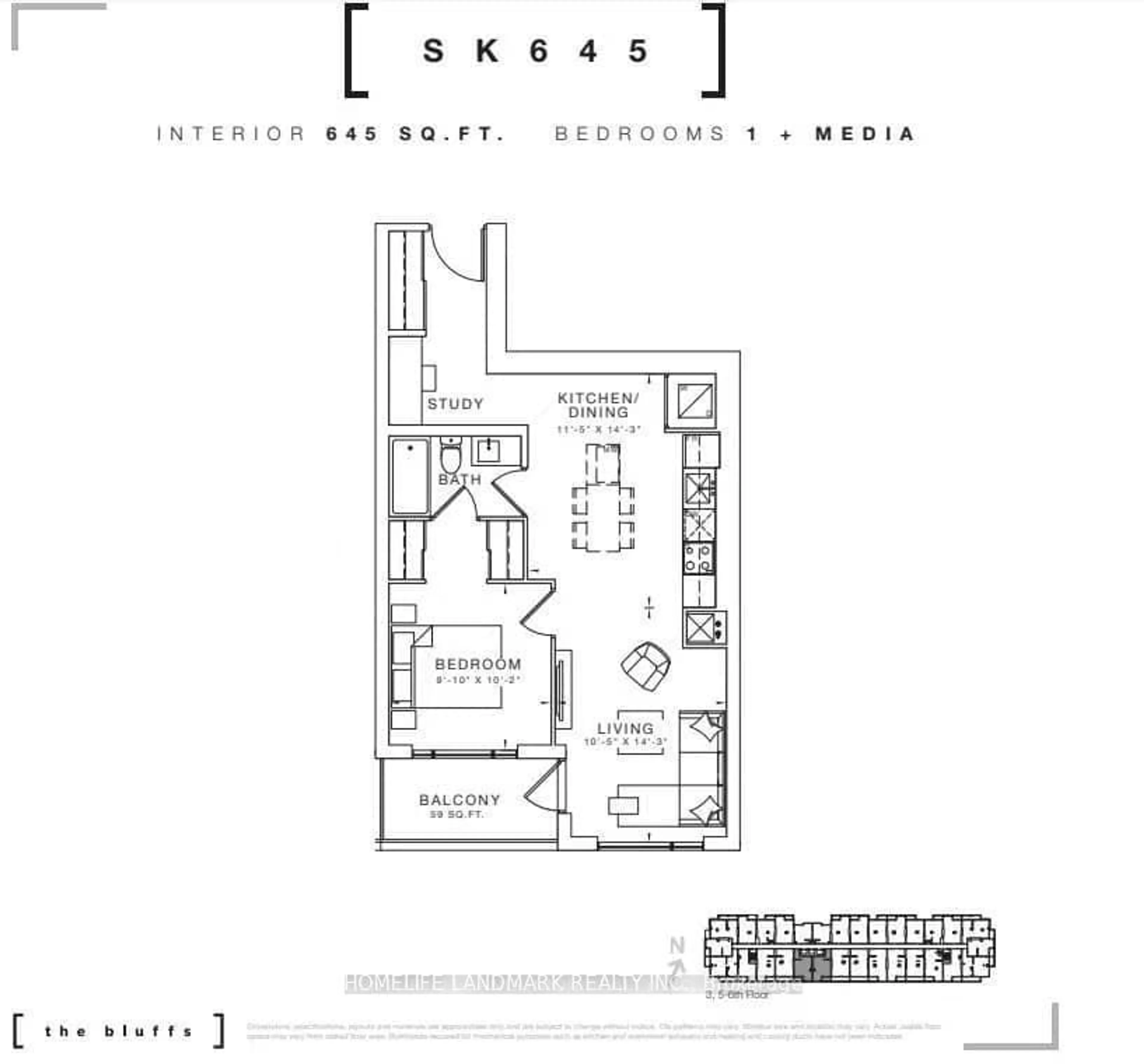 Floor plan for 2799 kingston Rd #601, Toronto Ontario M1M 1N1