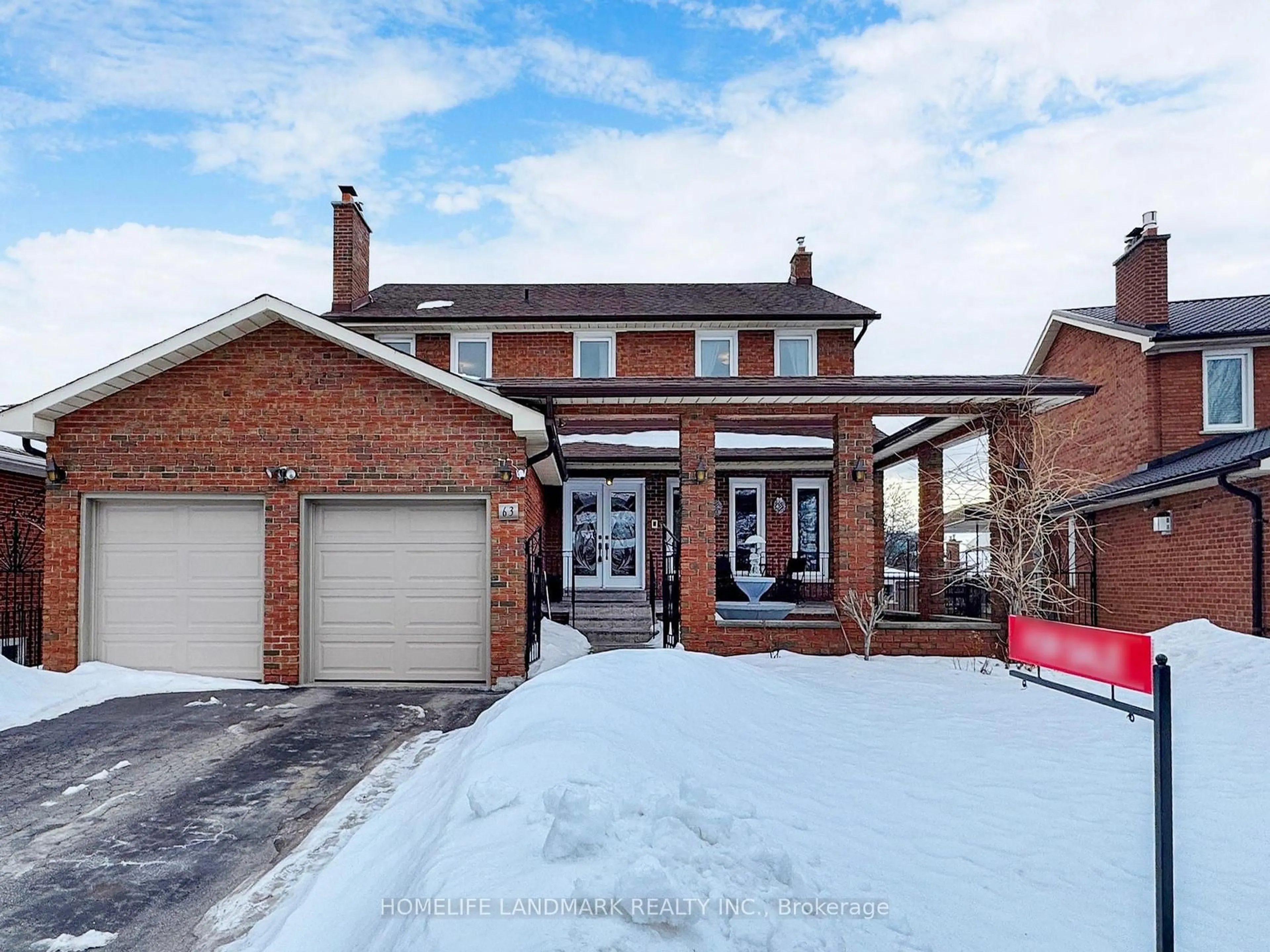 Home with brick exterior material, street for 63 Lambeth Sq, Toronto Ontario M1W 3B3