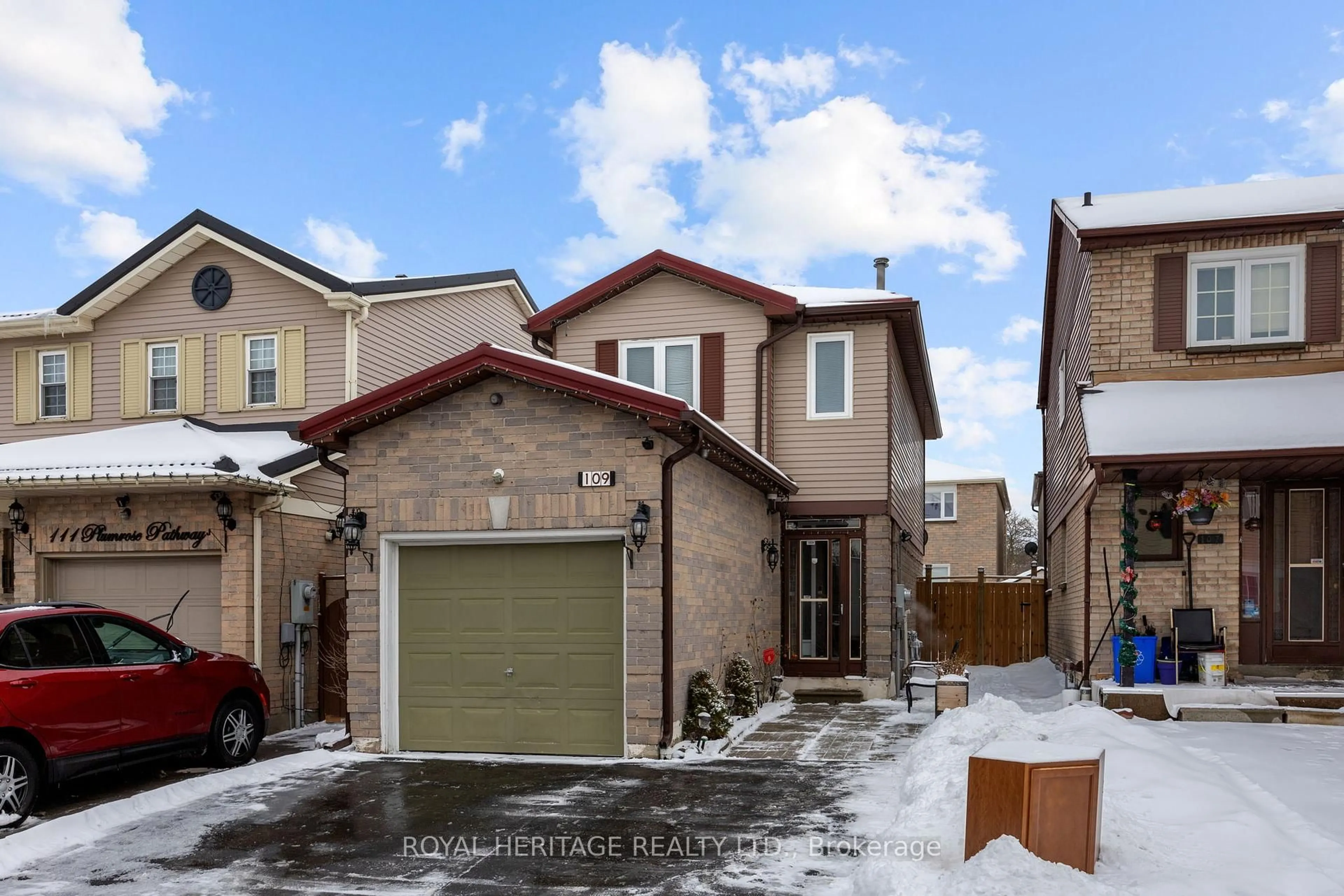 Home with brick exterior material, street for 109 Plumrose Ptwy, Toronto Ontario M1B 4B6