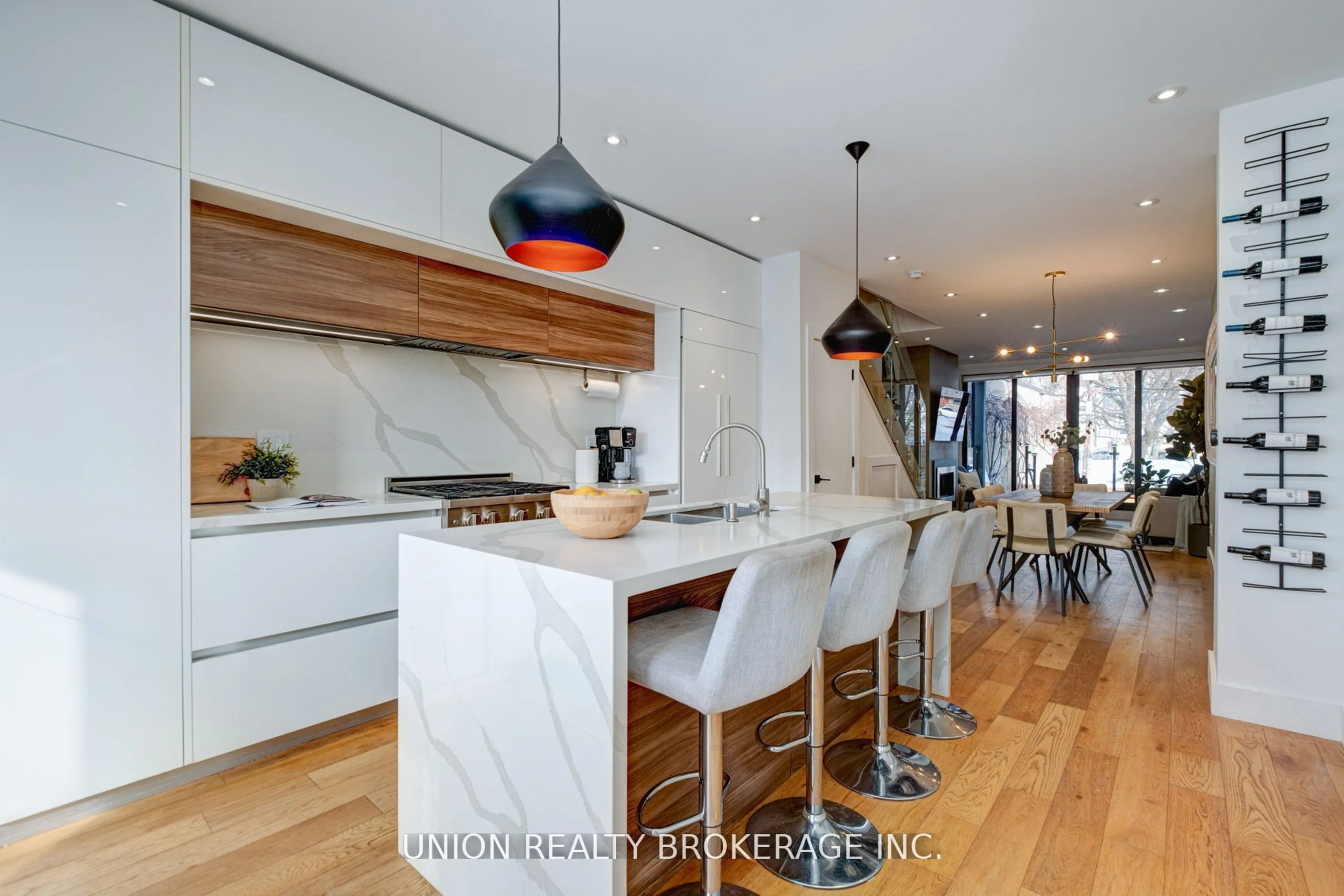 Contemporary kitchen, wood/laminate floor for 47 Woodfield Rd, Toronto Ontario M4L 2W4