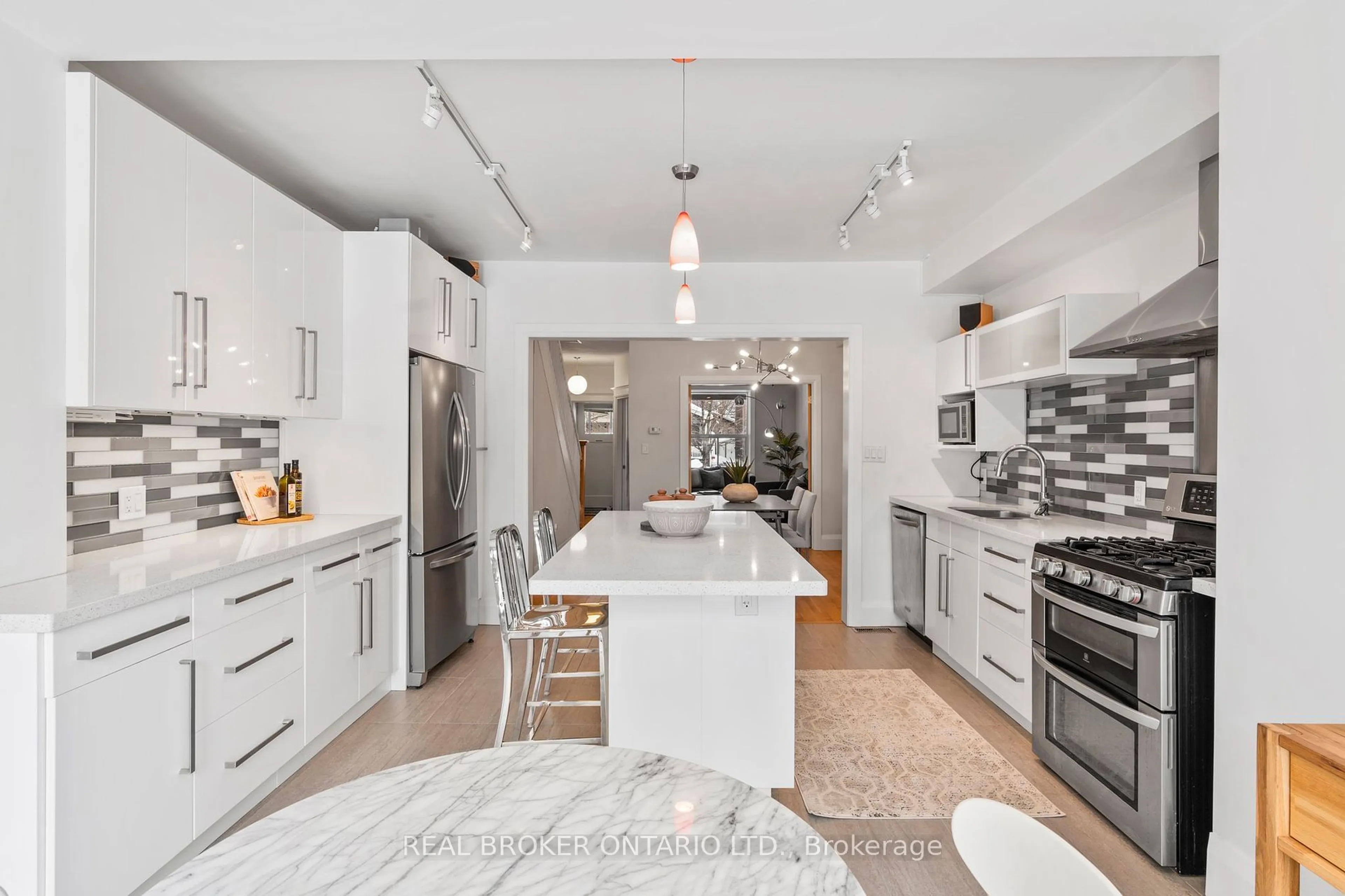 Contemporary kitchen, ceramic/tile floor for 32 Monarch Park Ave, Toronto Ontario M4J 4P8