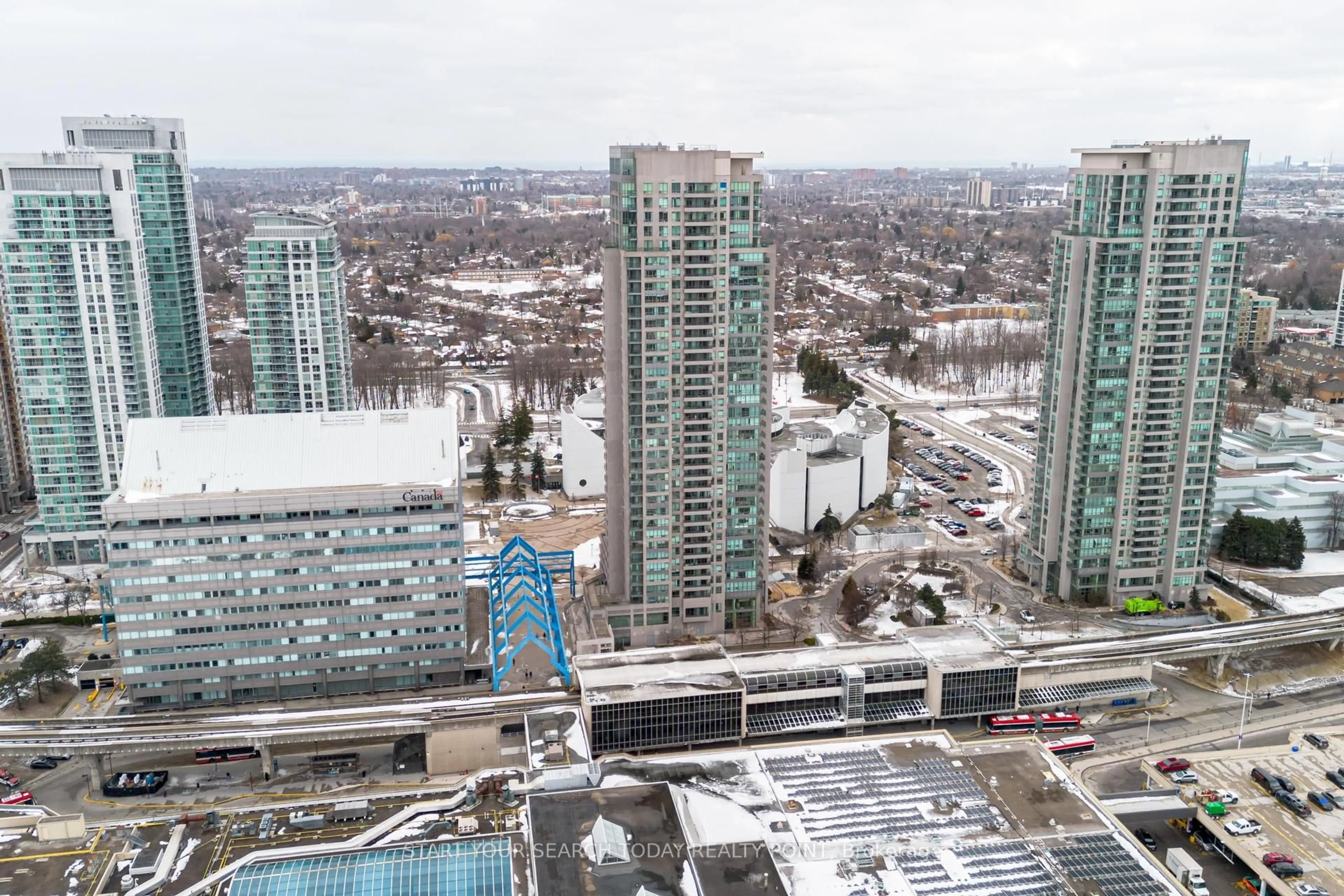 A pic from outside/outdoor area/front of a property/back of a property/a pic from drone, city buildings view from balcony for 60 Brian Harrison Way #2206, Toronto Ontario M1P 5J5