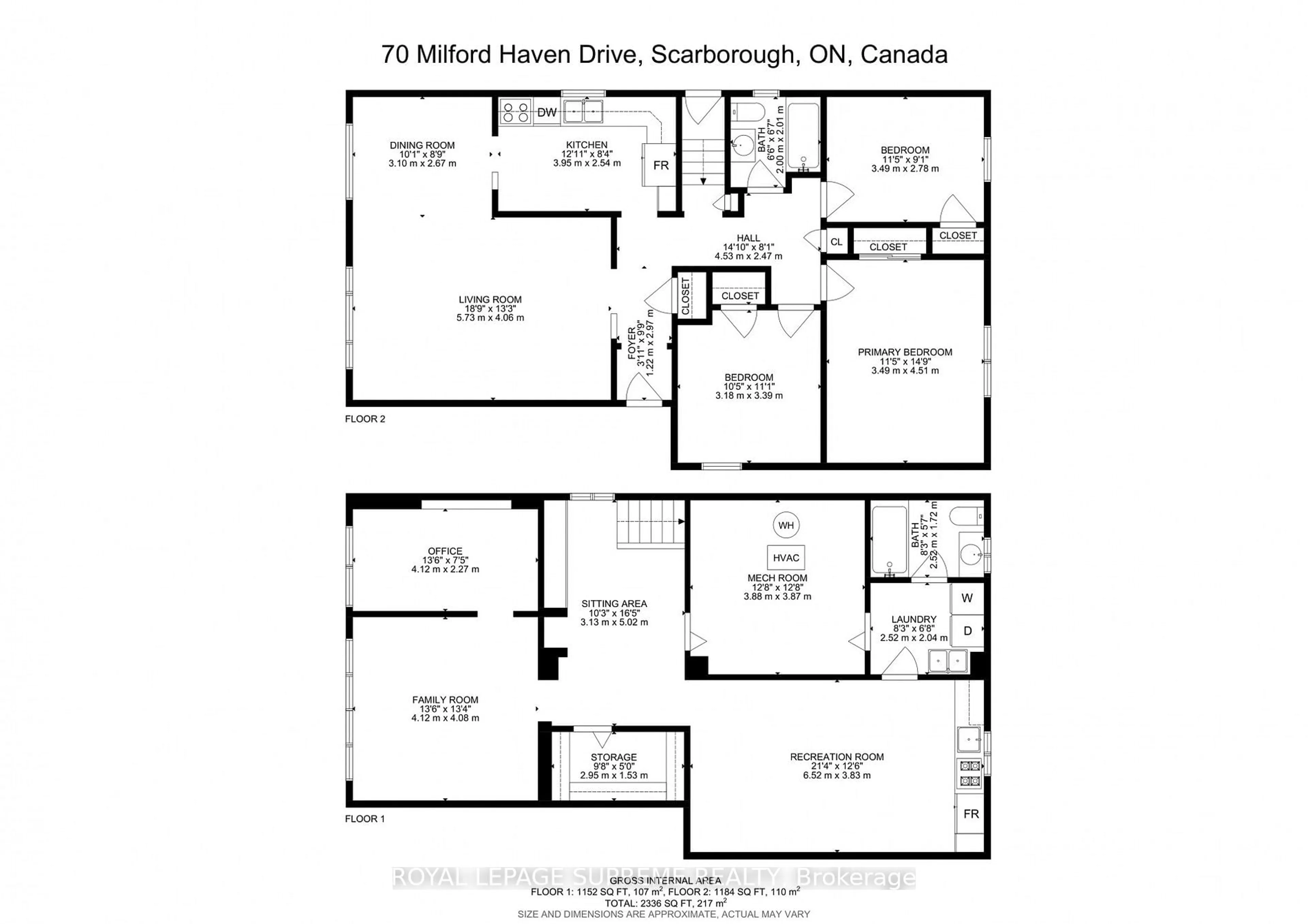 Floor plan for 70 Milford Haven Dr, Toronto Ontario M1G 3C8