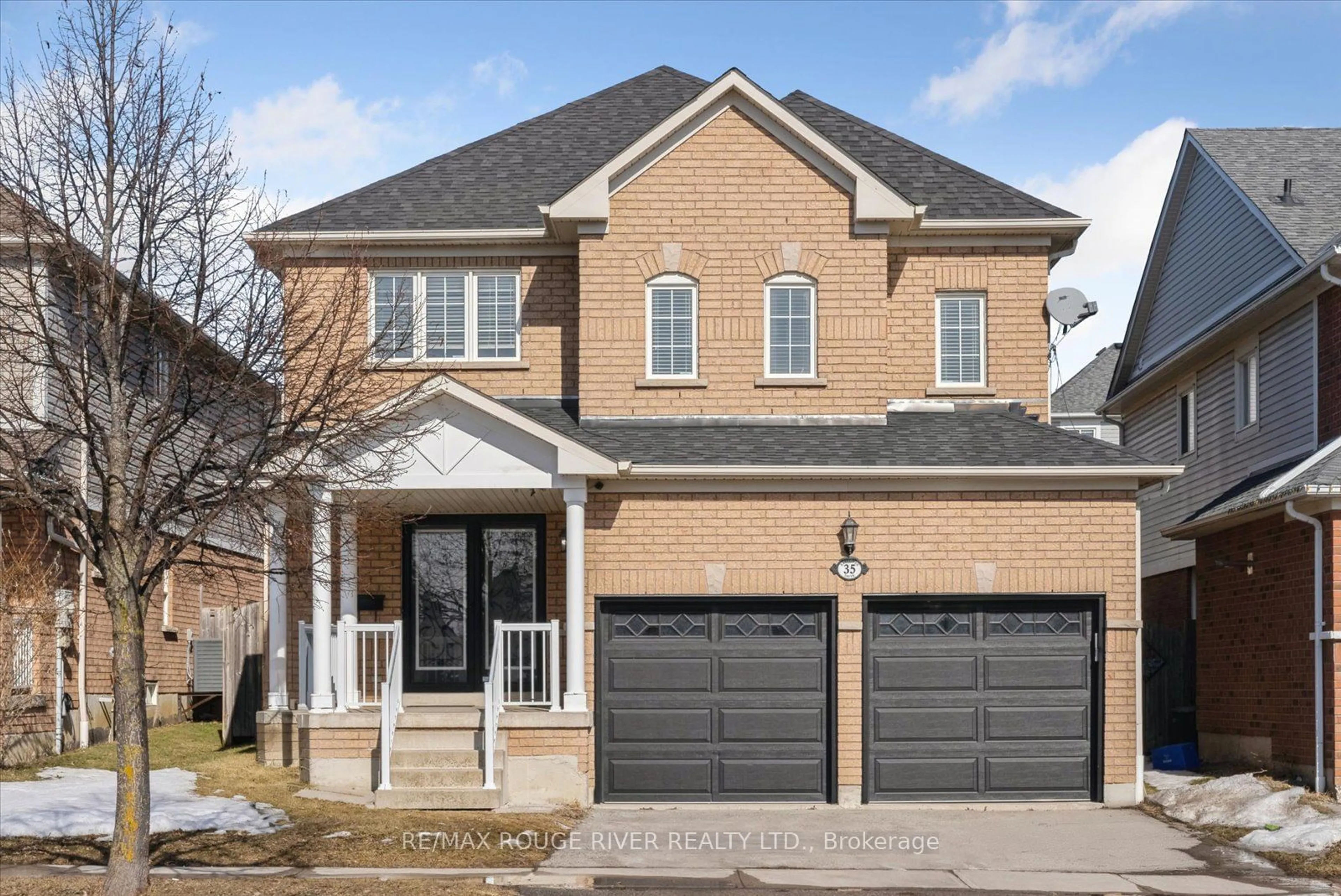 Home with brick exterior material, street for 35 Baycliffe Dr, Whitby Ontario L1P 1W8