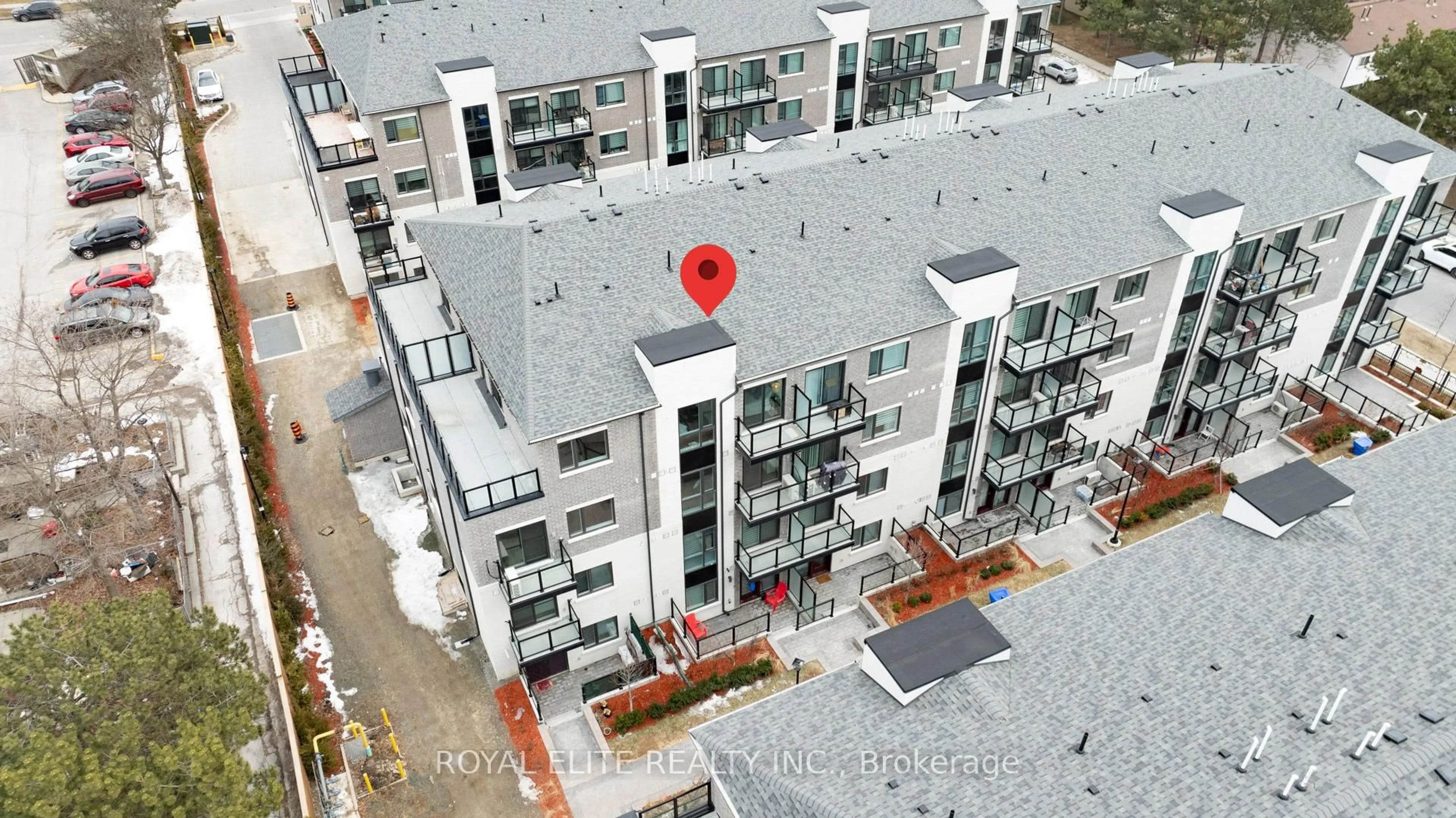 A pic from outside/outdoor area/front of a property/back of a property/a pic from drone, city buildings view from balcony for 50 Morecambe Gate #B308, Toronto Ontario M1W 0A9