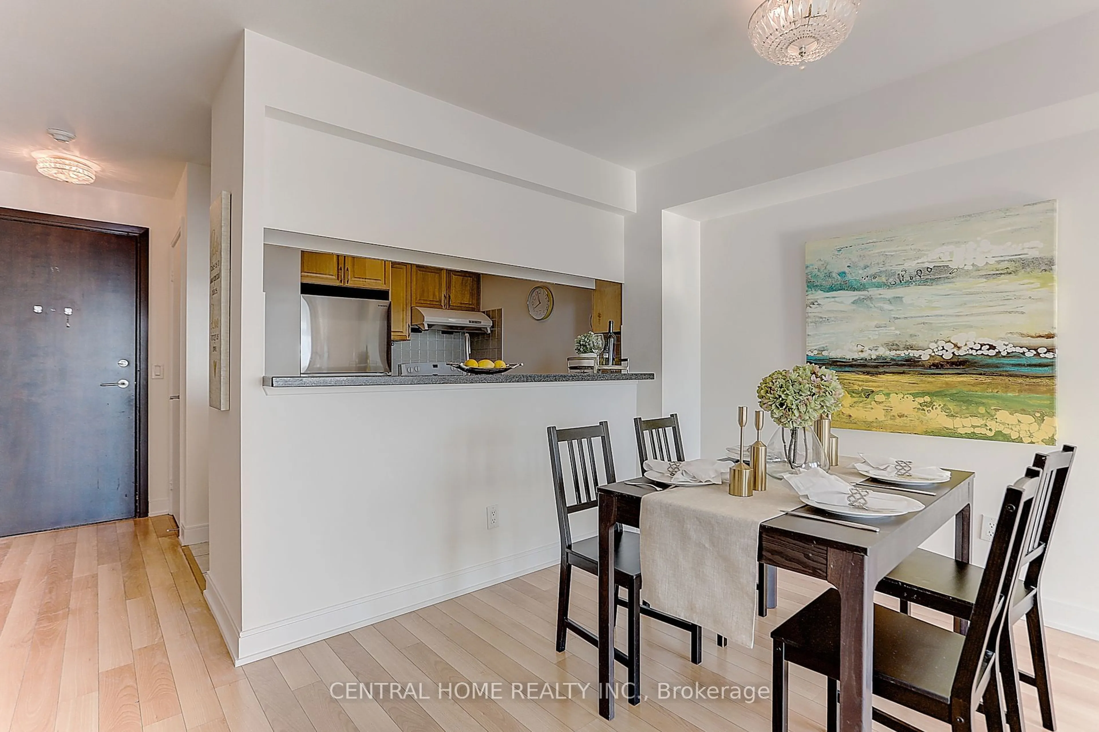 Open concept kitchen, wood/laminate floor for 238 Bonis Ave #2721, Toronto Ontario M1T 3W7