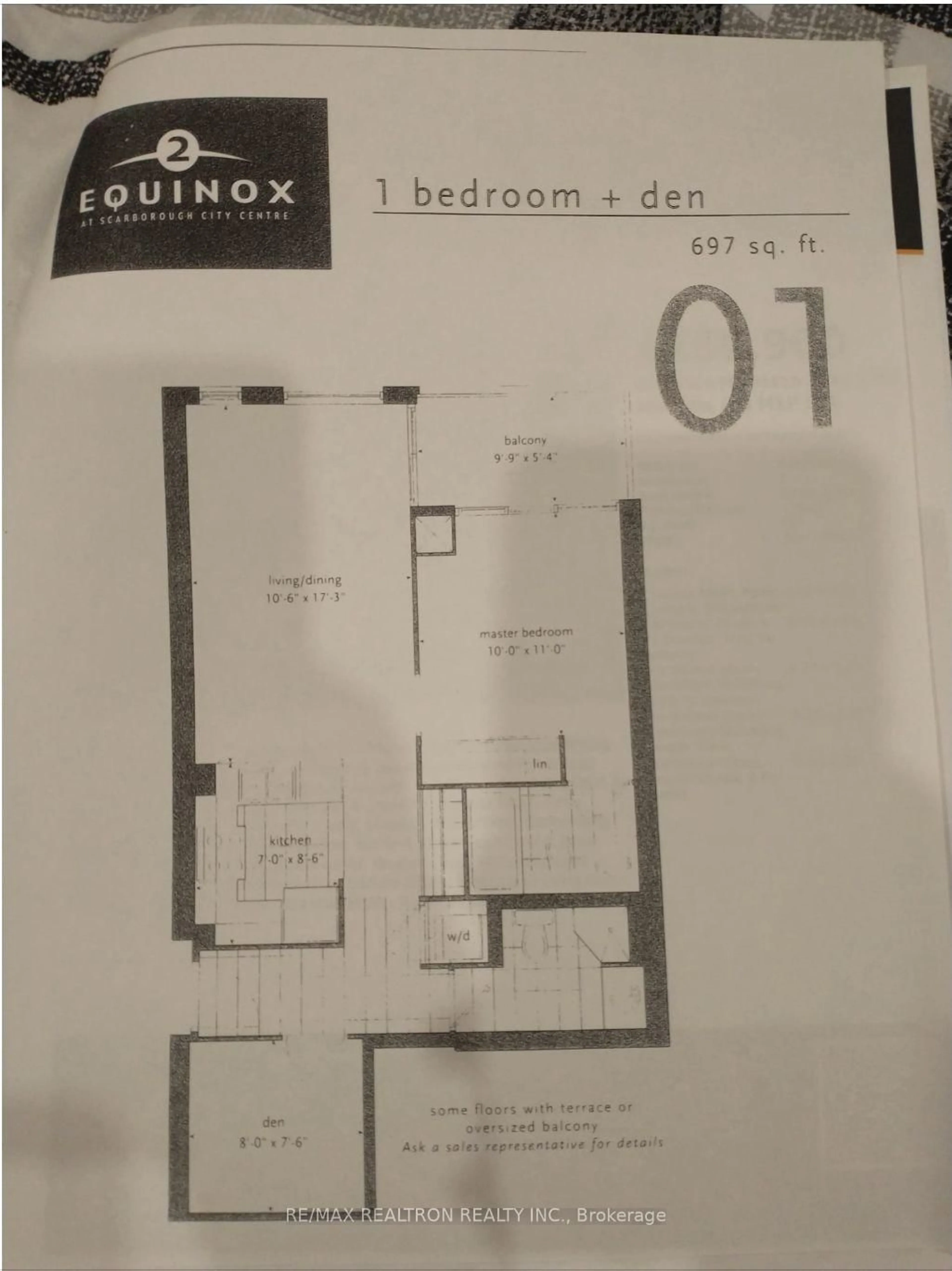 Floor plan for 50 Brian Harrison Way #1201, Toronto Ontario M1P 5J4