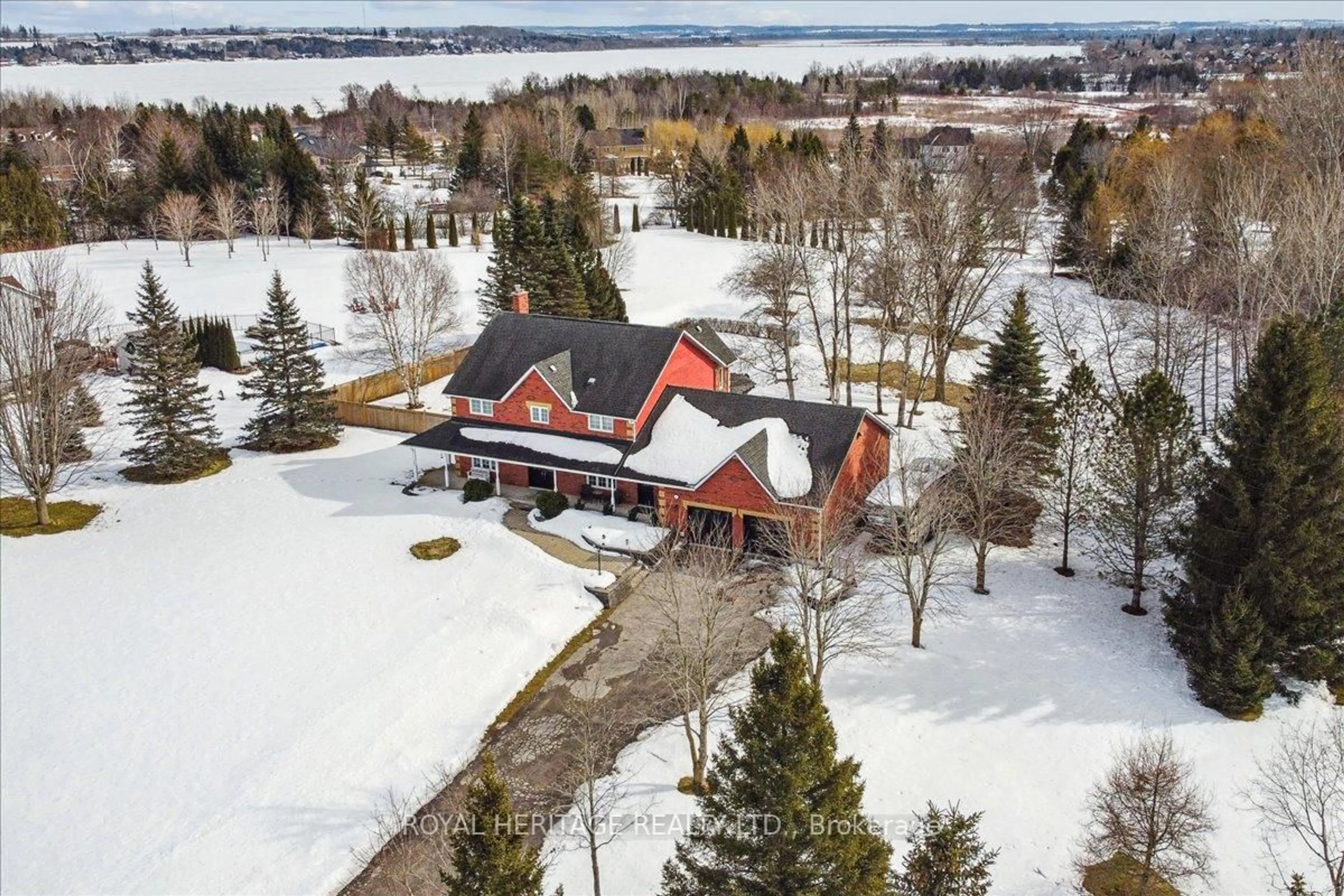 A pic from outside/outdoor area/front of a property/back of a property/a pic from drone, water/lake/river/ocean view for 16 Stone Sound N/A, Scugog Ontario L1W 3T7