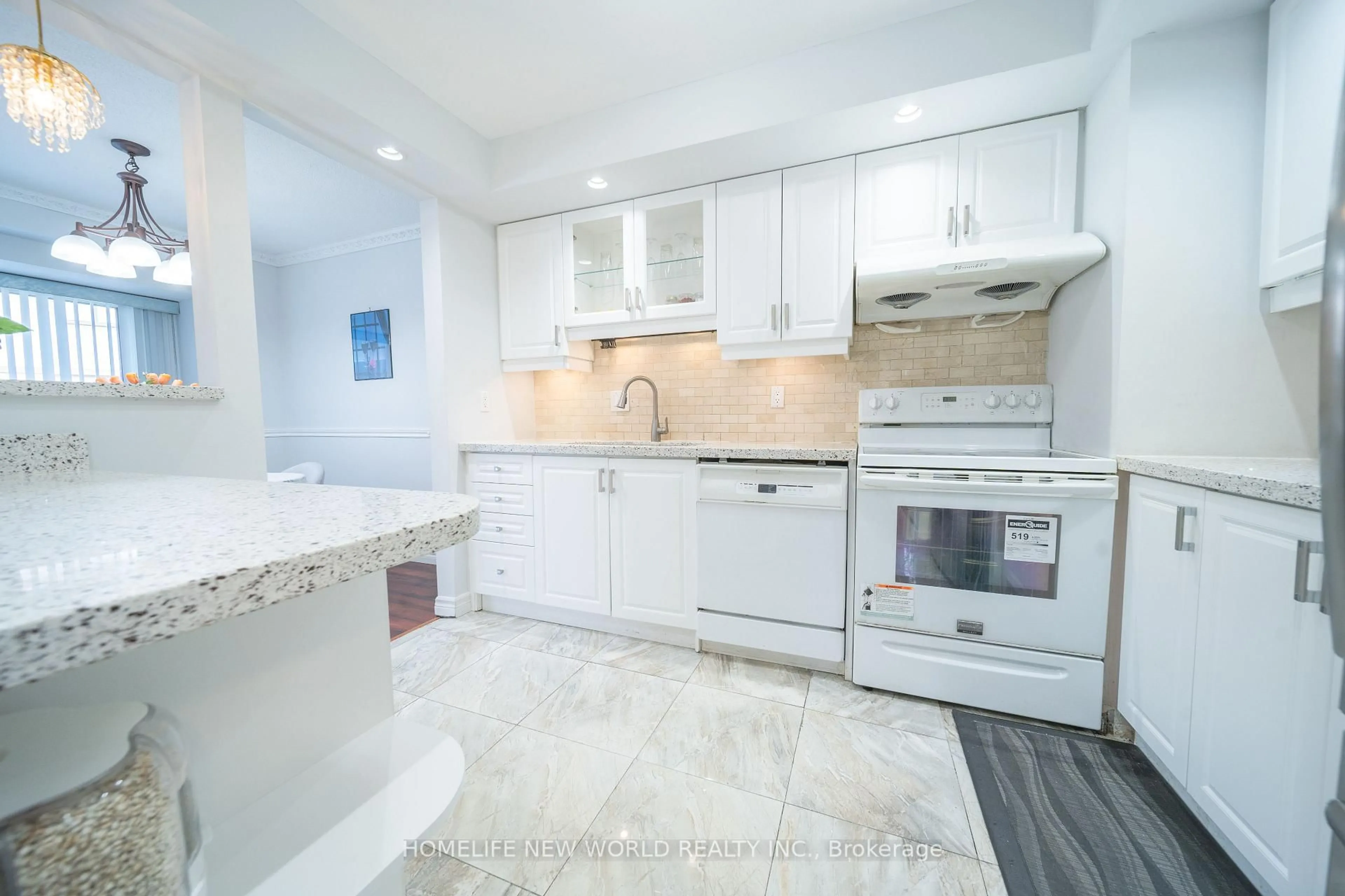 Open concept kitchen, ceramic/tile floor for 20 Fundy Bay Blvd, Toronto Ontario M1W 3A3