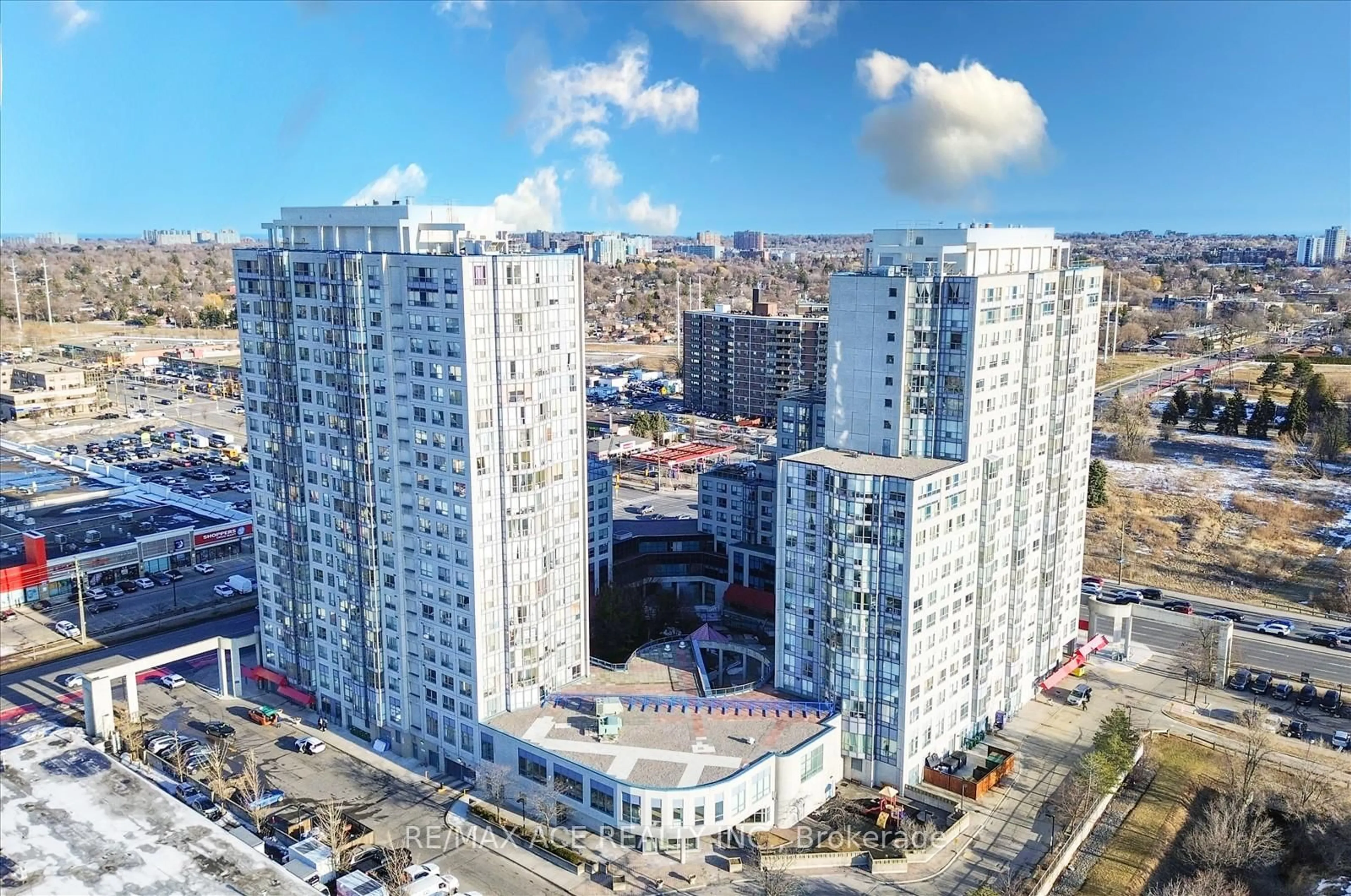 A pic from outside/outdoor area/front of a property/back of a property/a pic from drone, city buildings view from balcony for 1470 Midland Ave #1410, Toronto Ontario M1P 4Z4