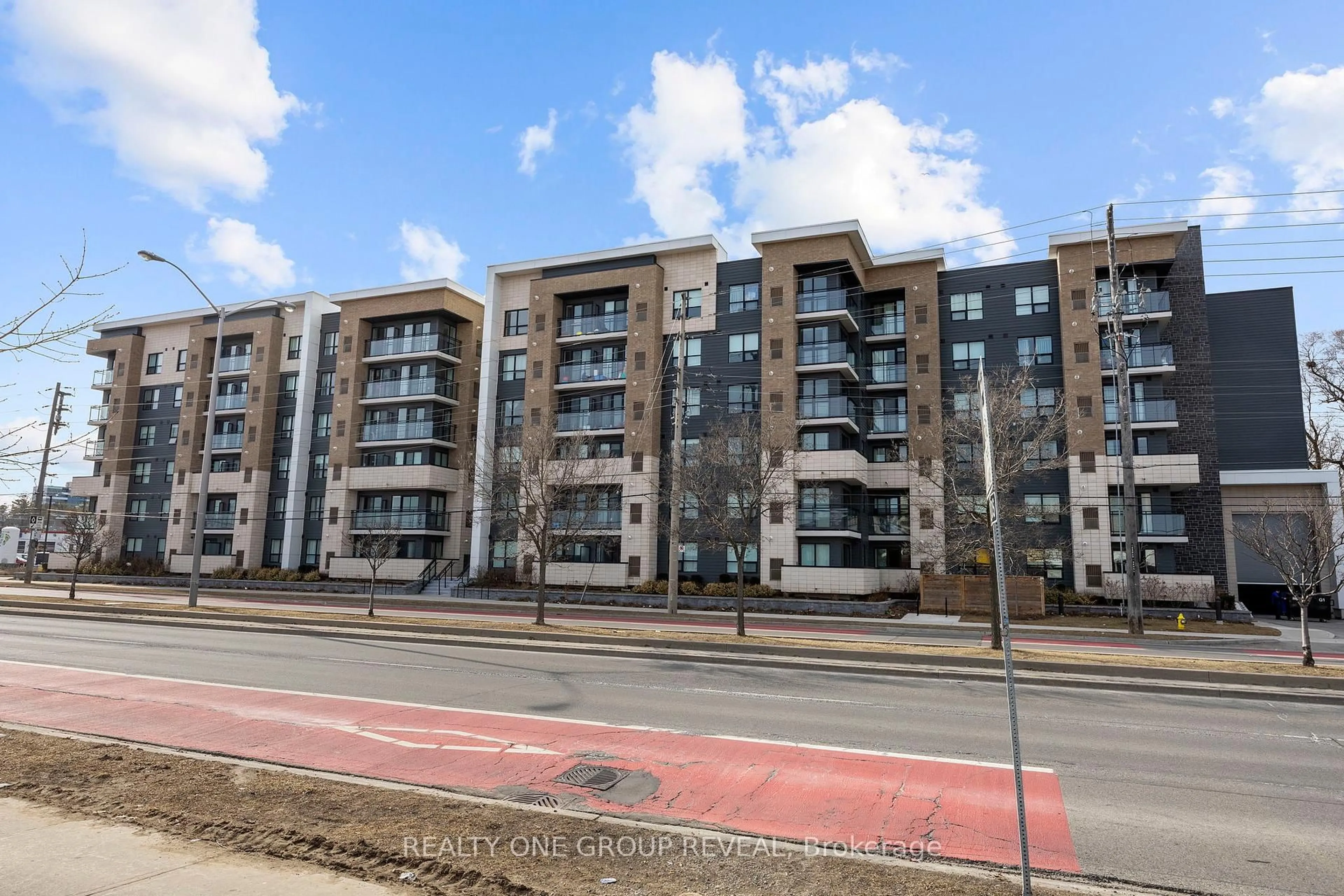 A pic from outside/outdoor area/front of a property/back of a property/a pic from drone, building for 1 Falaise Rd #313, Toronto Ontario M1E 0B9