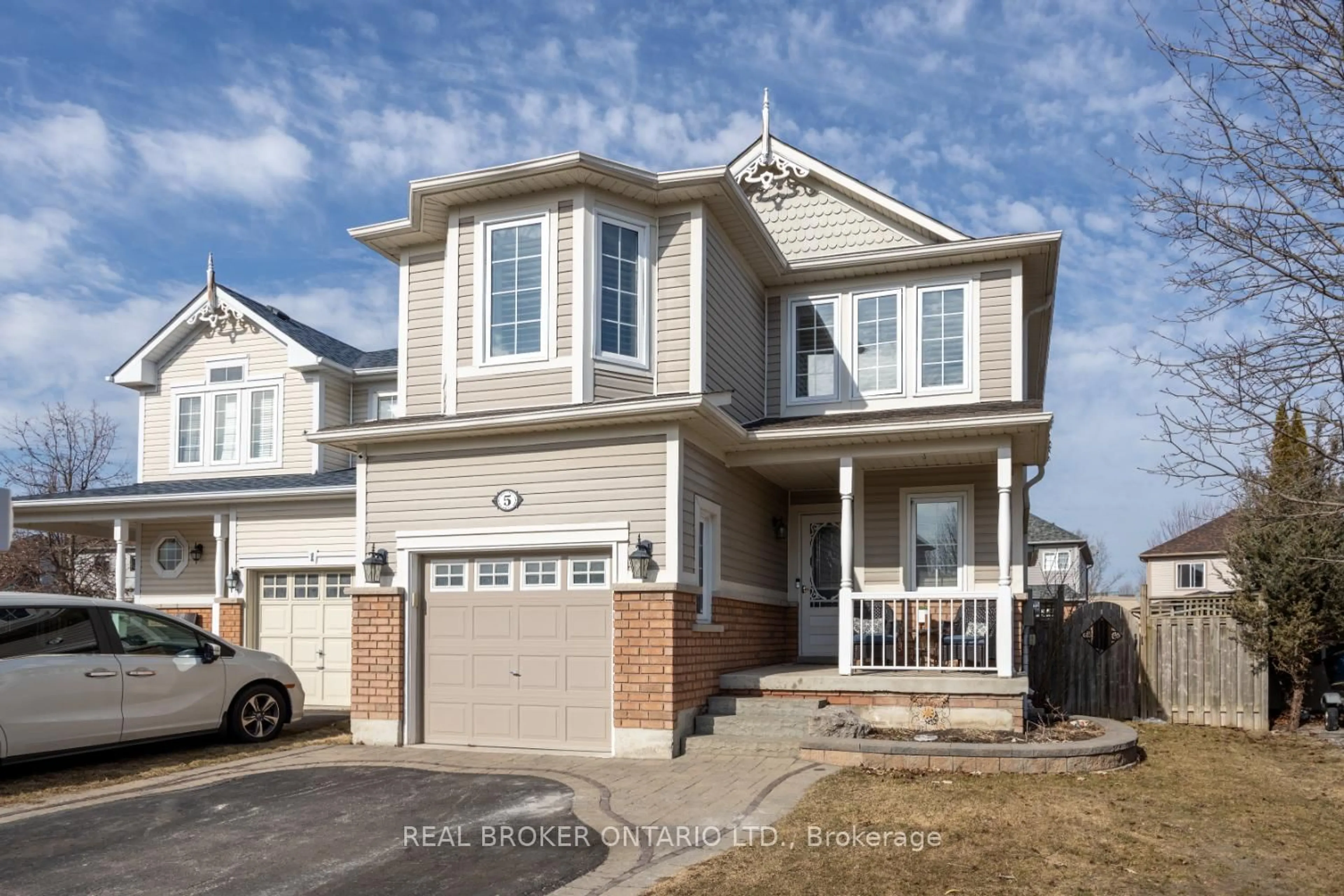 Home with vinyl exterior material, street for 5 Millburn Dr, Clarington Ontario L1C 5L6