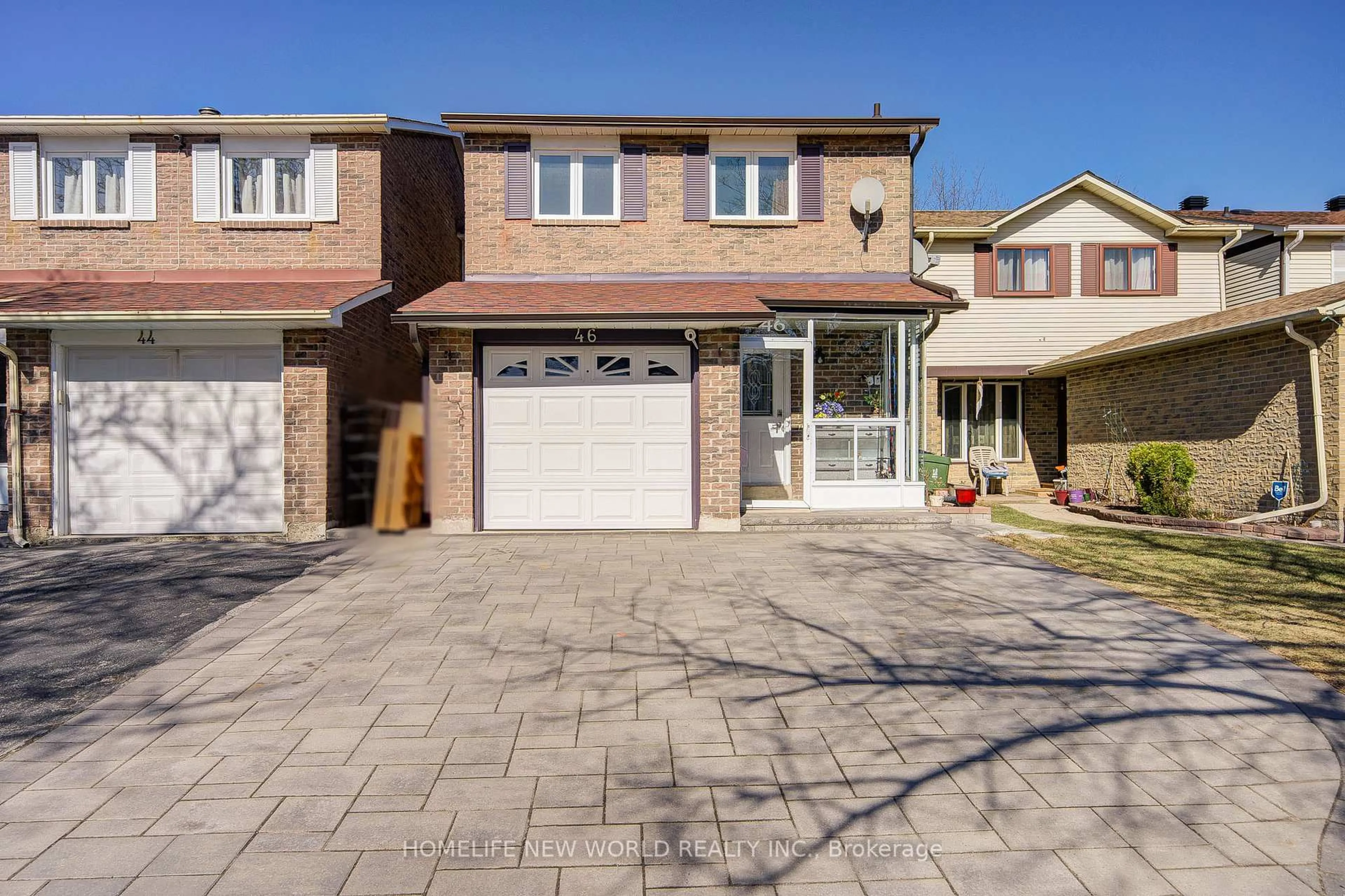 Home with brick exterior material, street for 46 Moorehouse Dr, Toronto Ontario M1V 2E1