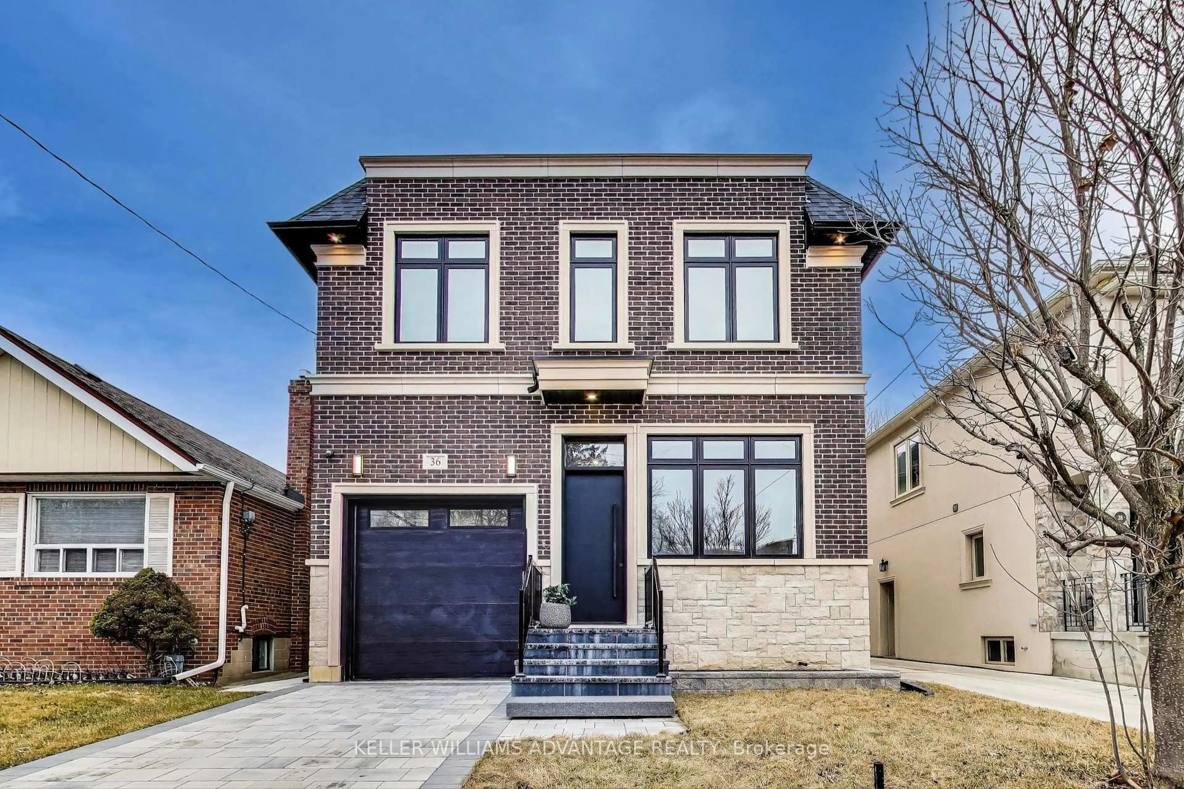 Home with brick exterior material, street for 36 Doris Dr, Toronto Ontario M4B 3C8