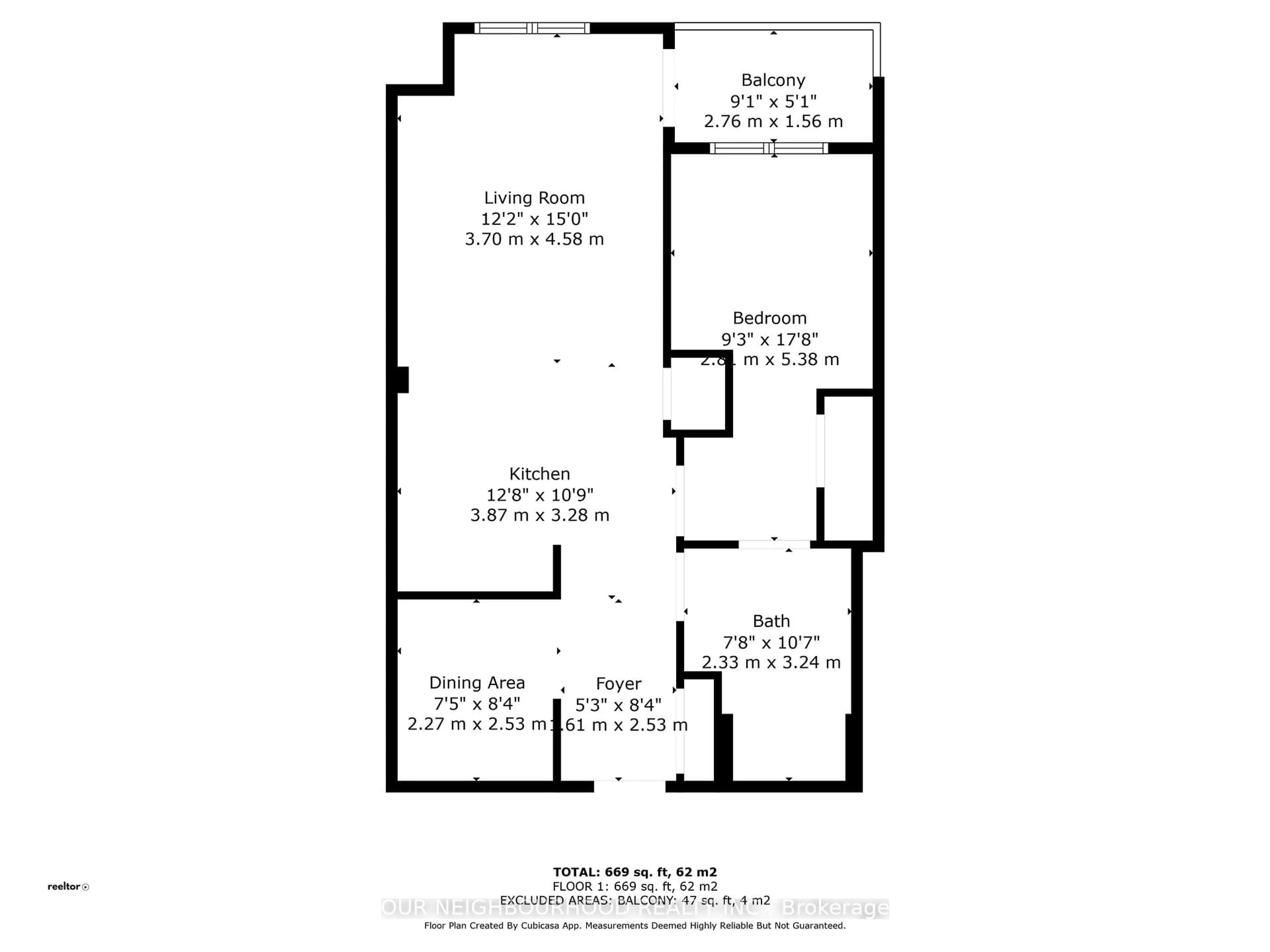 Floor plan for 21 Brookhouse Dr #208, Clarington Ontario L1B 0V4