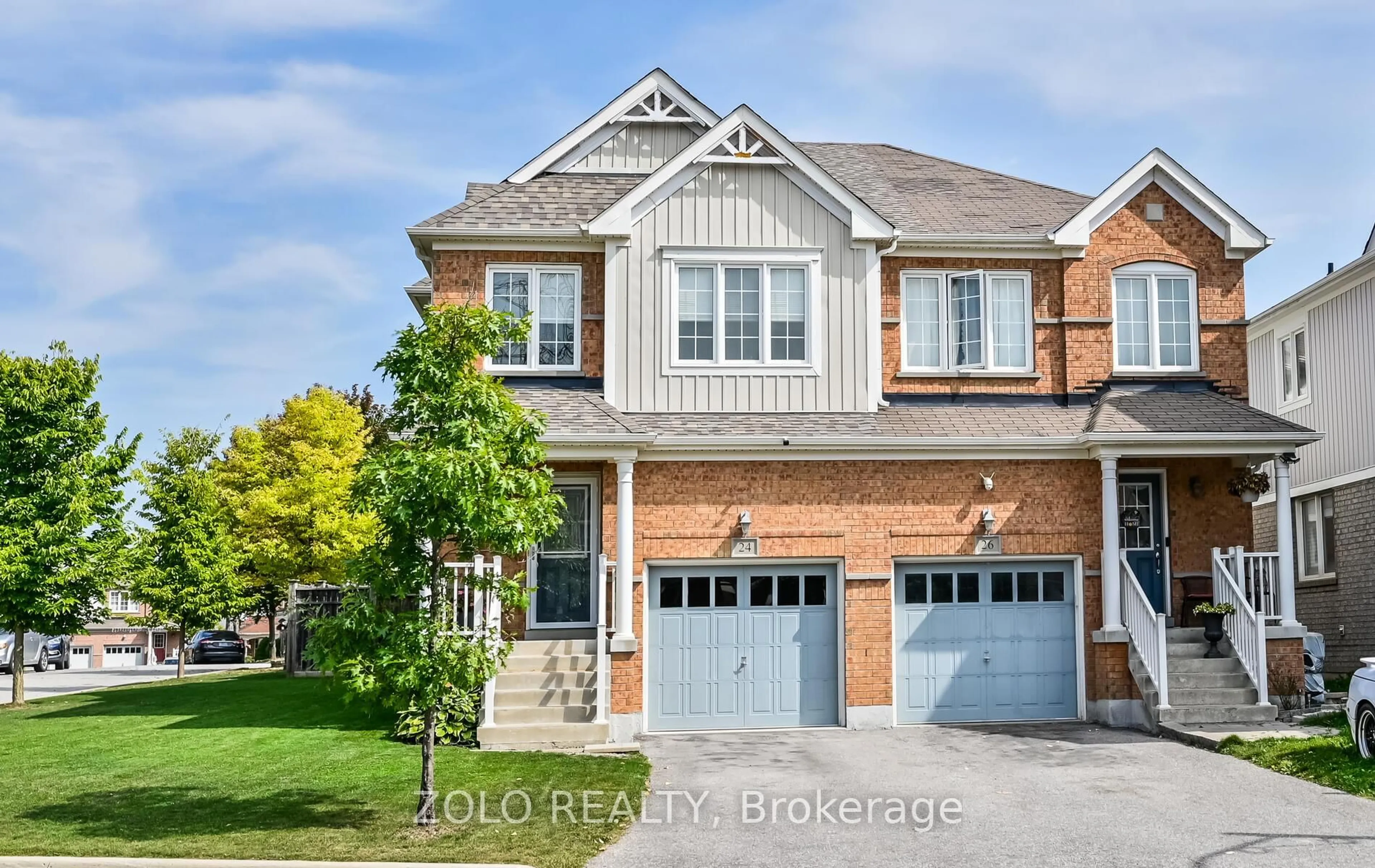 Home with brick exterior material, street for 24 Netherway Cres, Ajax Ontario L1T 4X6