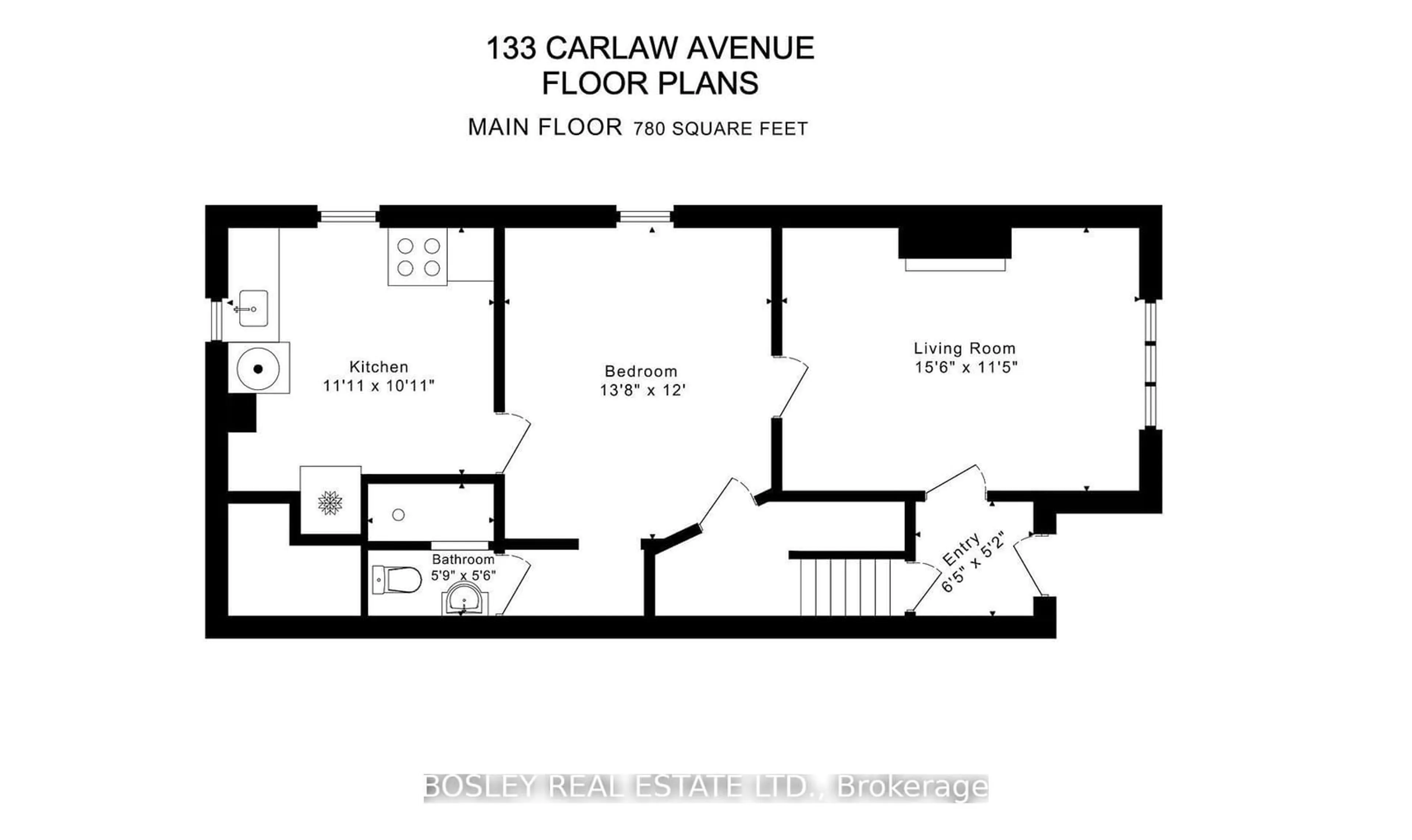 Floor plan for 133 Carlaw Ave, Toronto Ontario M4M 2R8