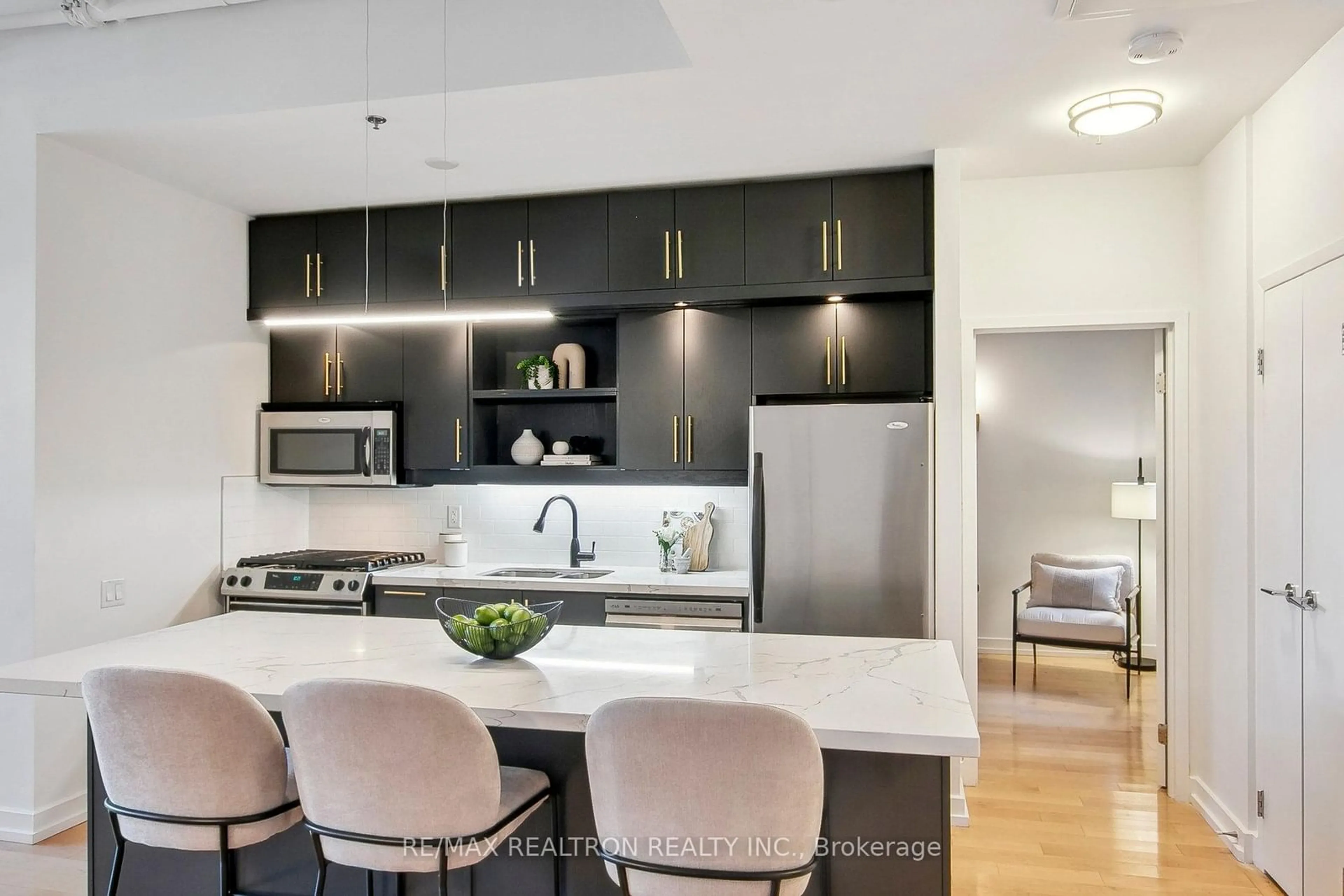 Open concept kitchen, unknown for 233 Carlaw Ave #205, Toronto Ontario M4M 3N6
