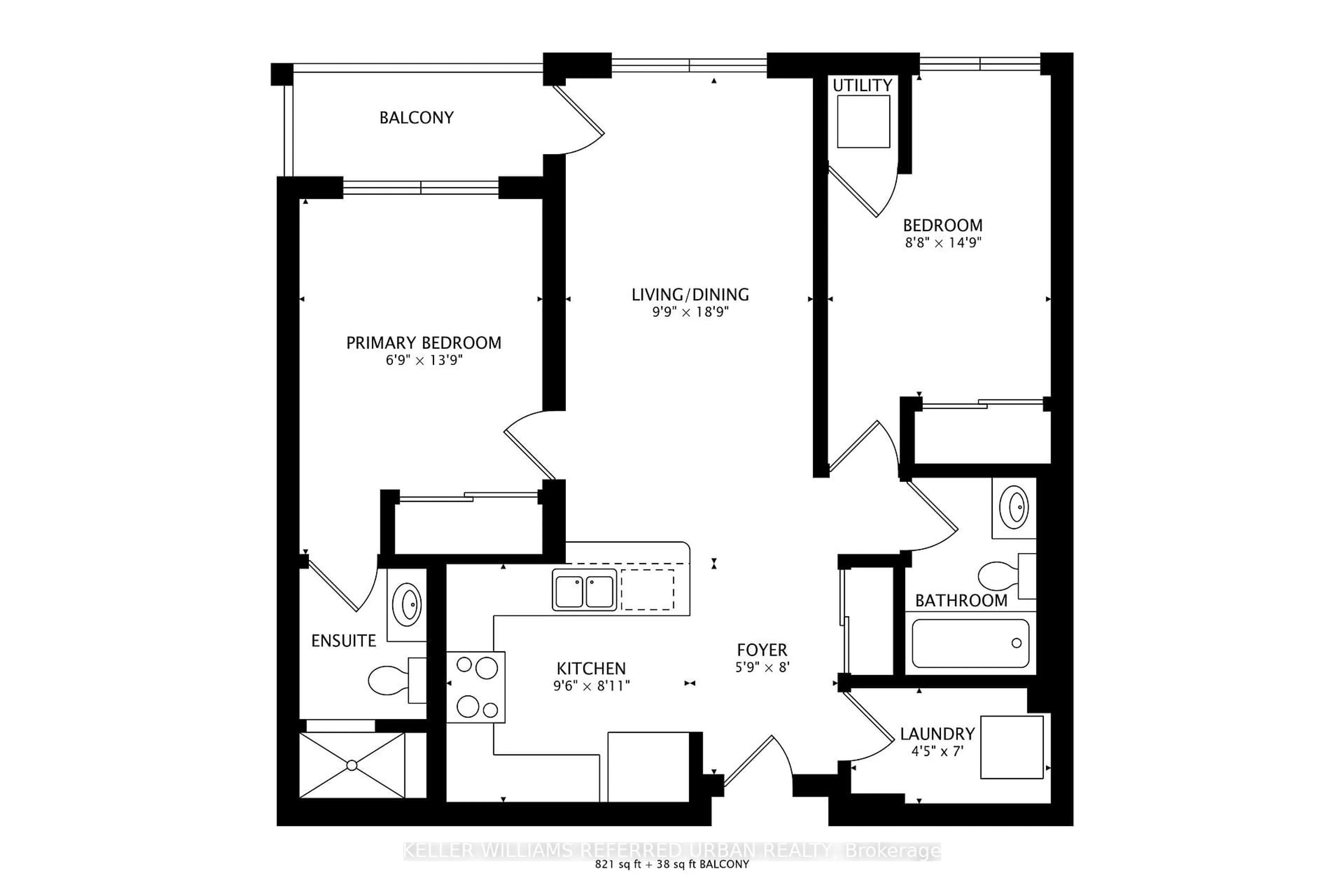 Floor plan for 10 Mendelssohn St #206, Toronto Ontario M1L 0G7