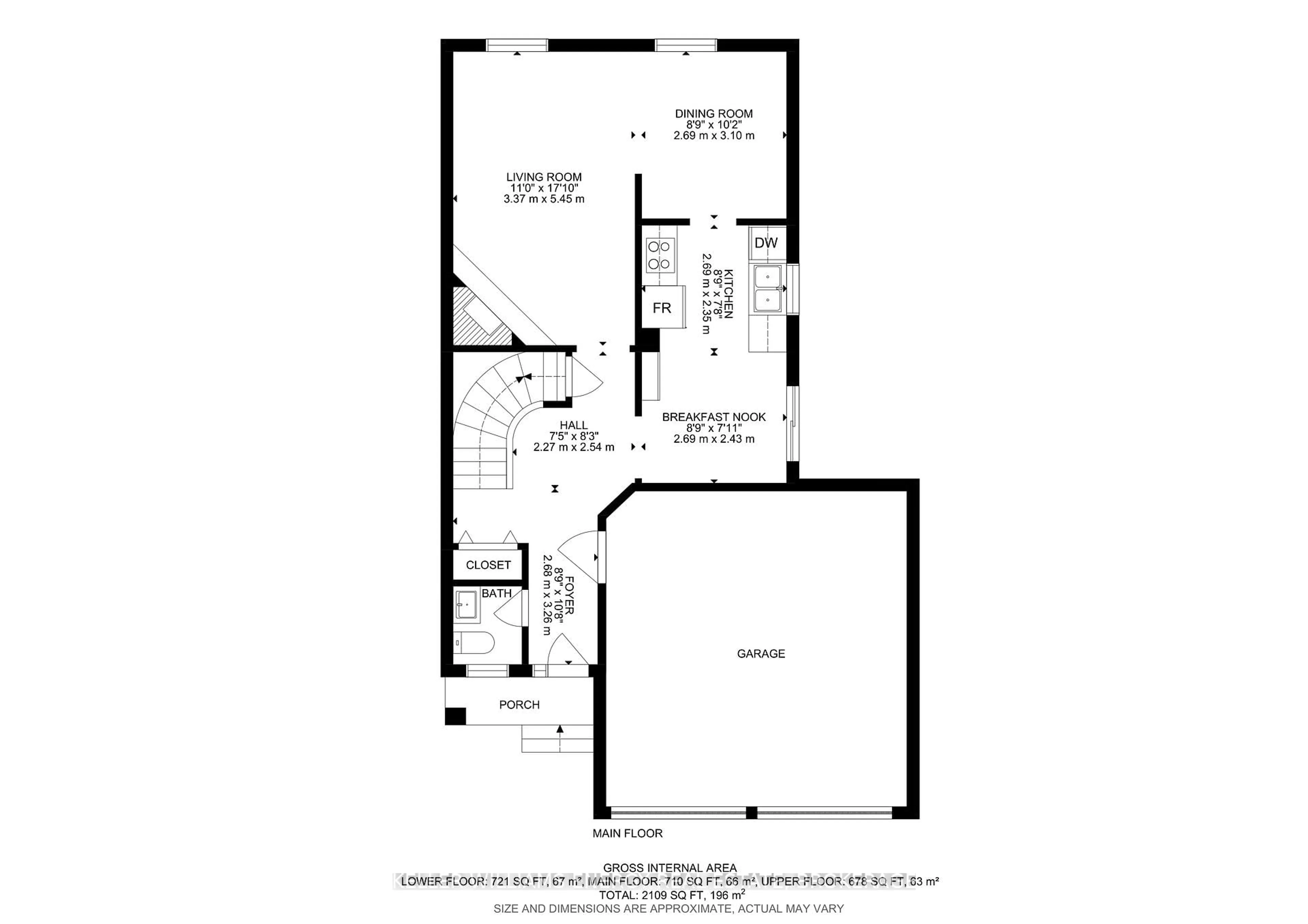 Floor plan for 50 Kershaw St, Clarington Ontario L1C 4T7