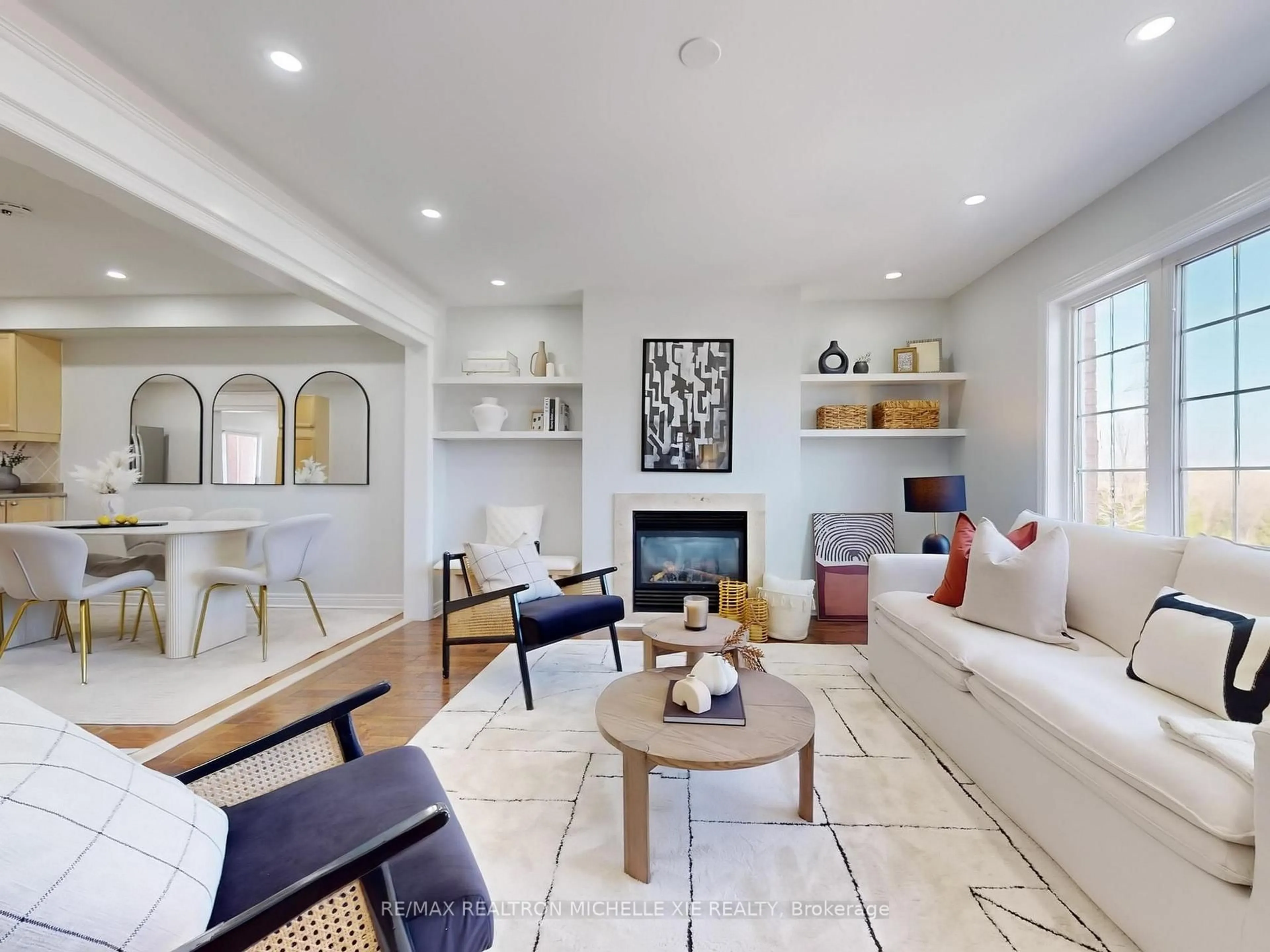 Living room with furniture, ceramic/tile floor for 174 Wharnsby Dr, Toronto Ontario M1X 1Z4