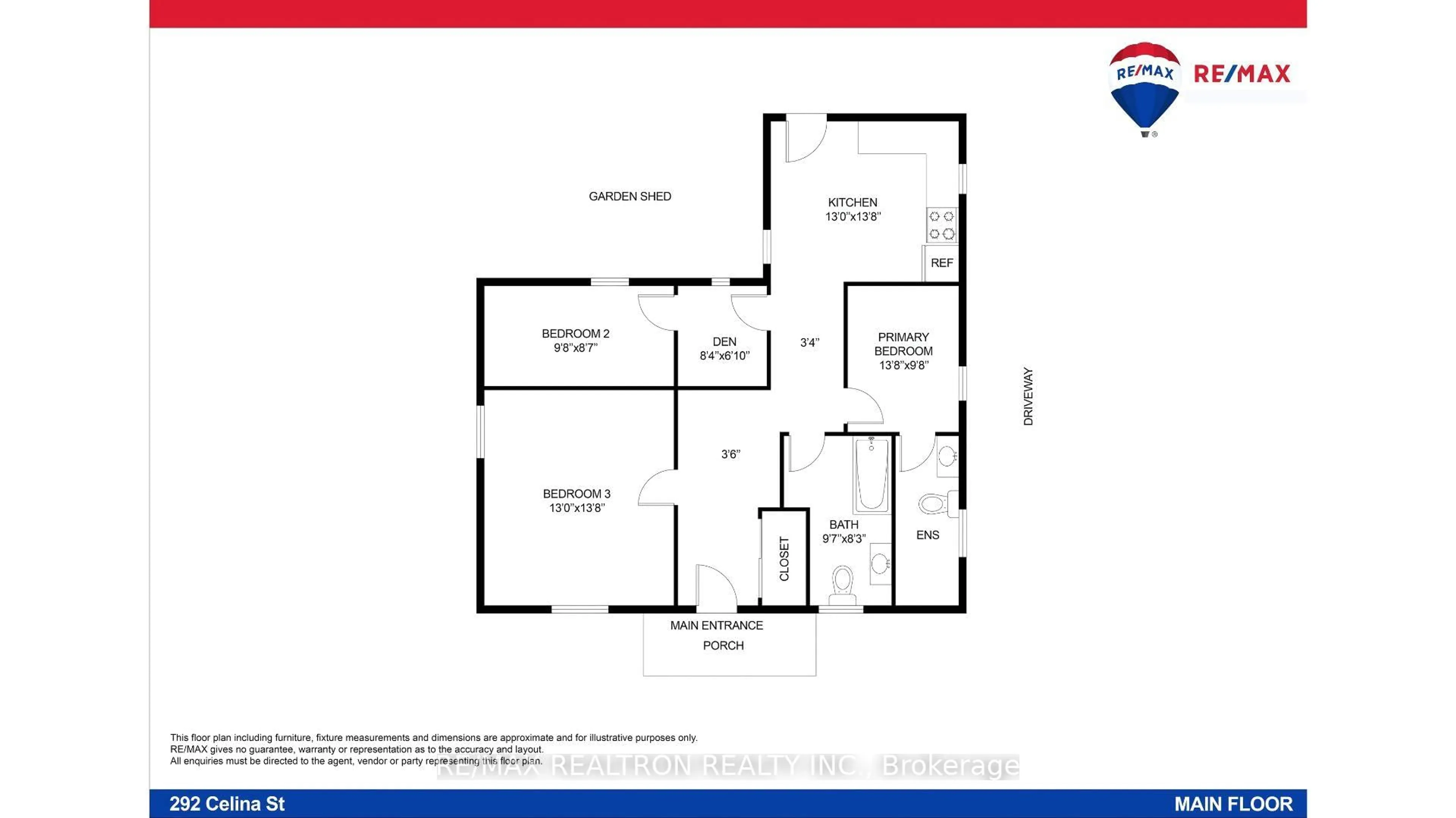 Floor plan for 292 Celina St, Oshawa Ontario L1H 4P1